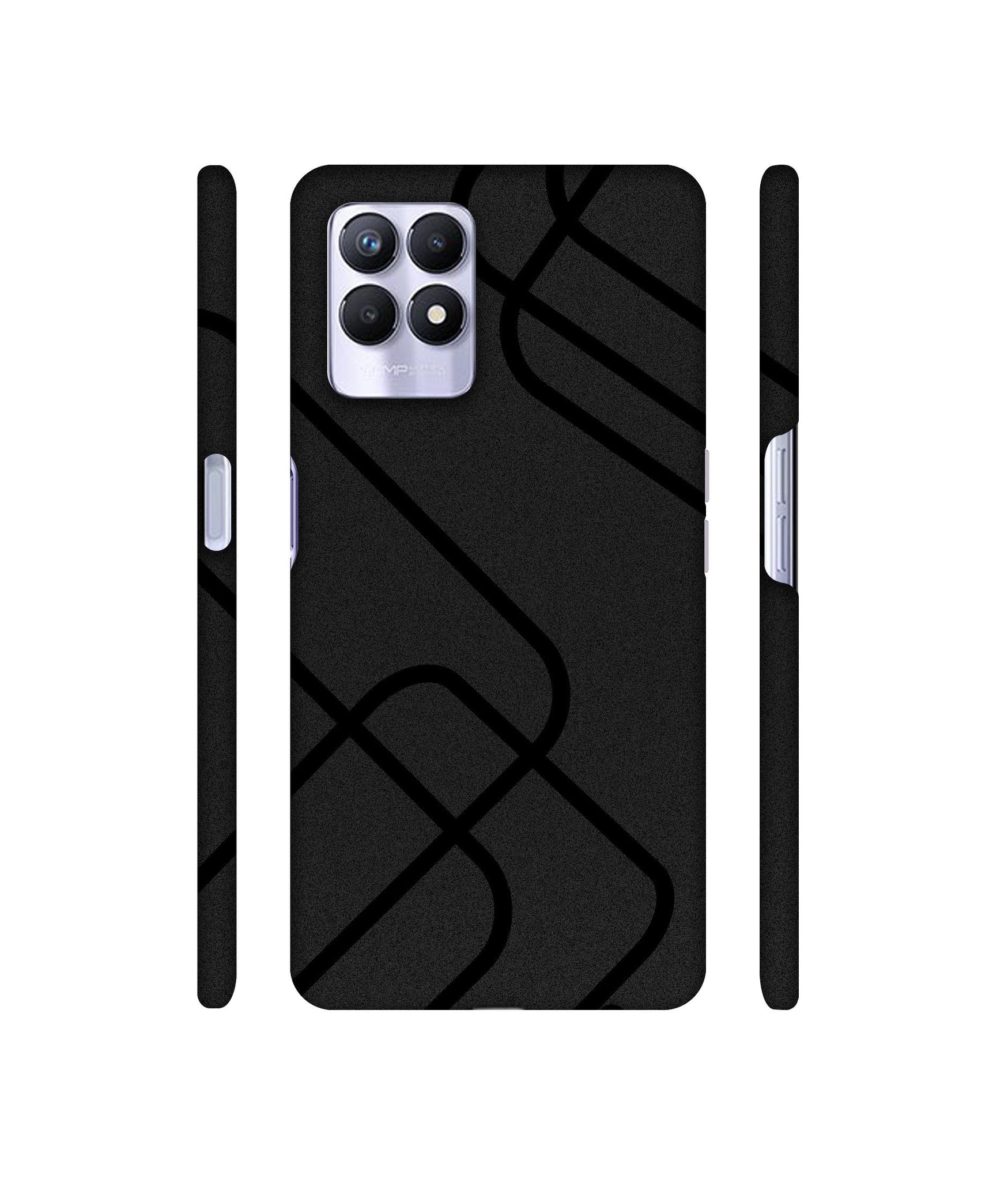 Zig-Zag Black Line Designer Hard Back Cover for Realme 8i