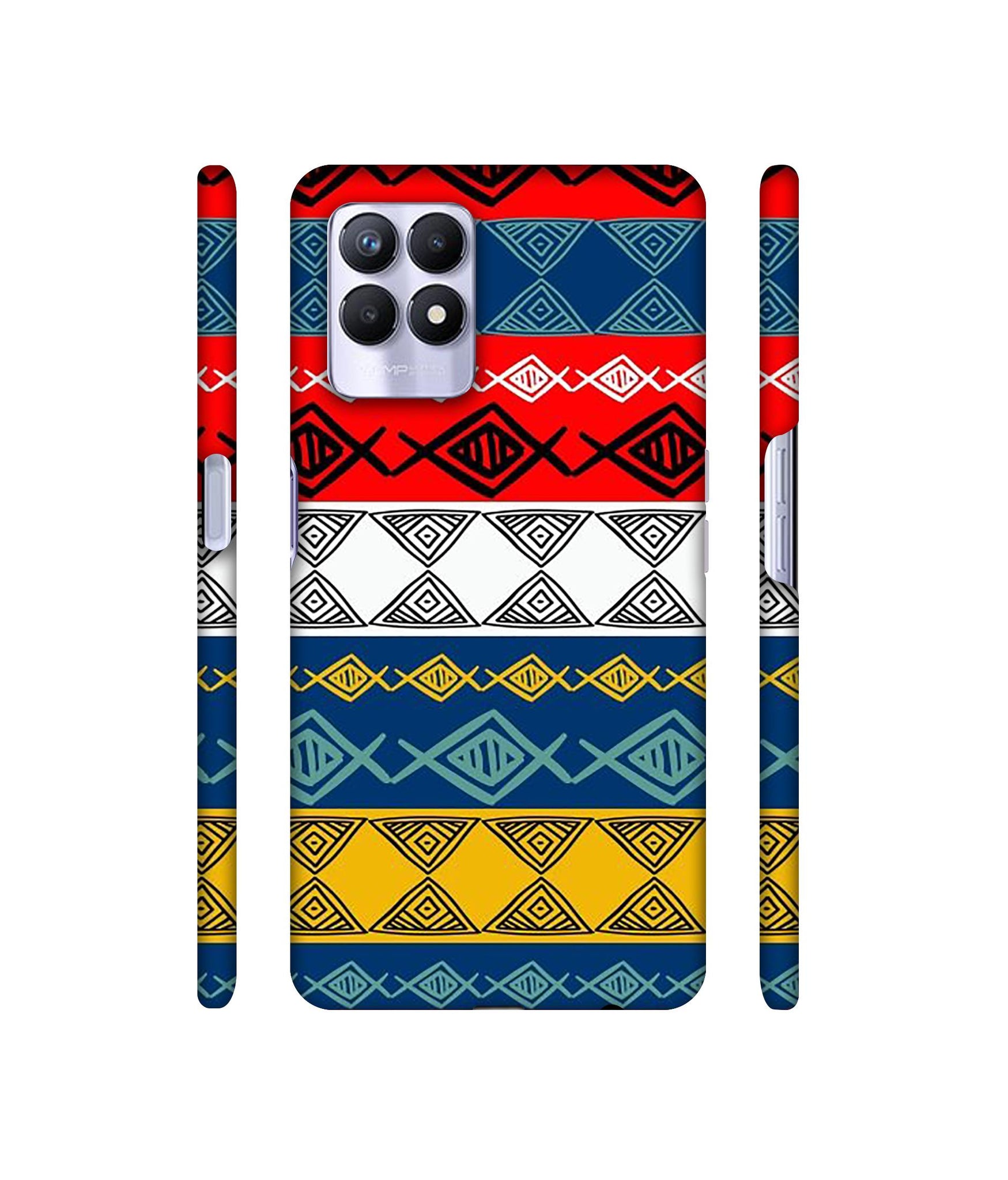 Colorful Hand Made Rangoli Art Designer Hard Back Cover for Realme 8i