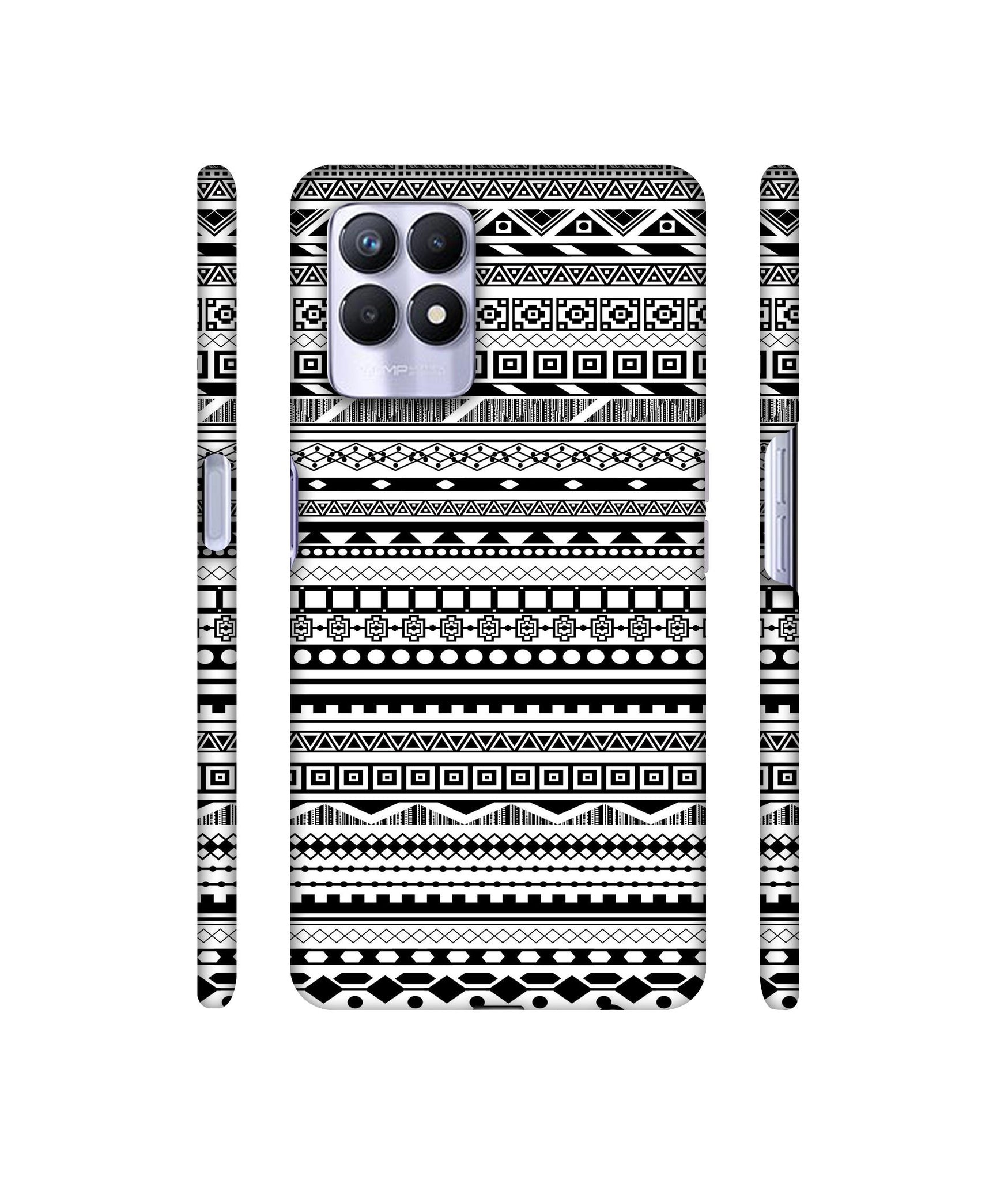 Black & White Patterns Designer Hard Back Cover for Realme 8i