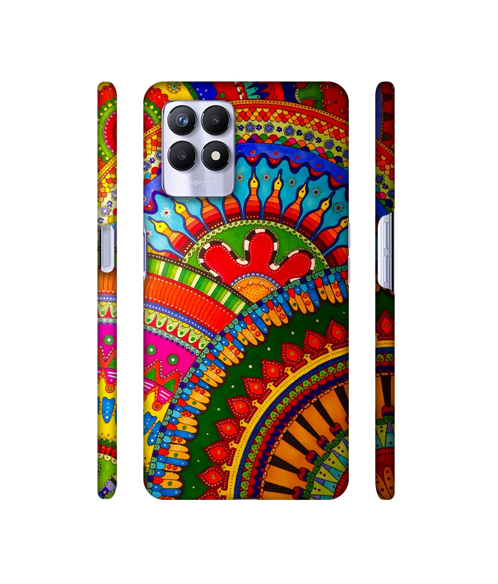 Rajasthani Rangoli Art Designer Hard Back Cover for Realme 8i