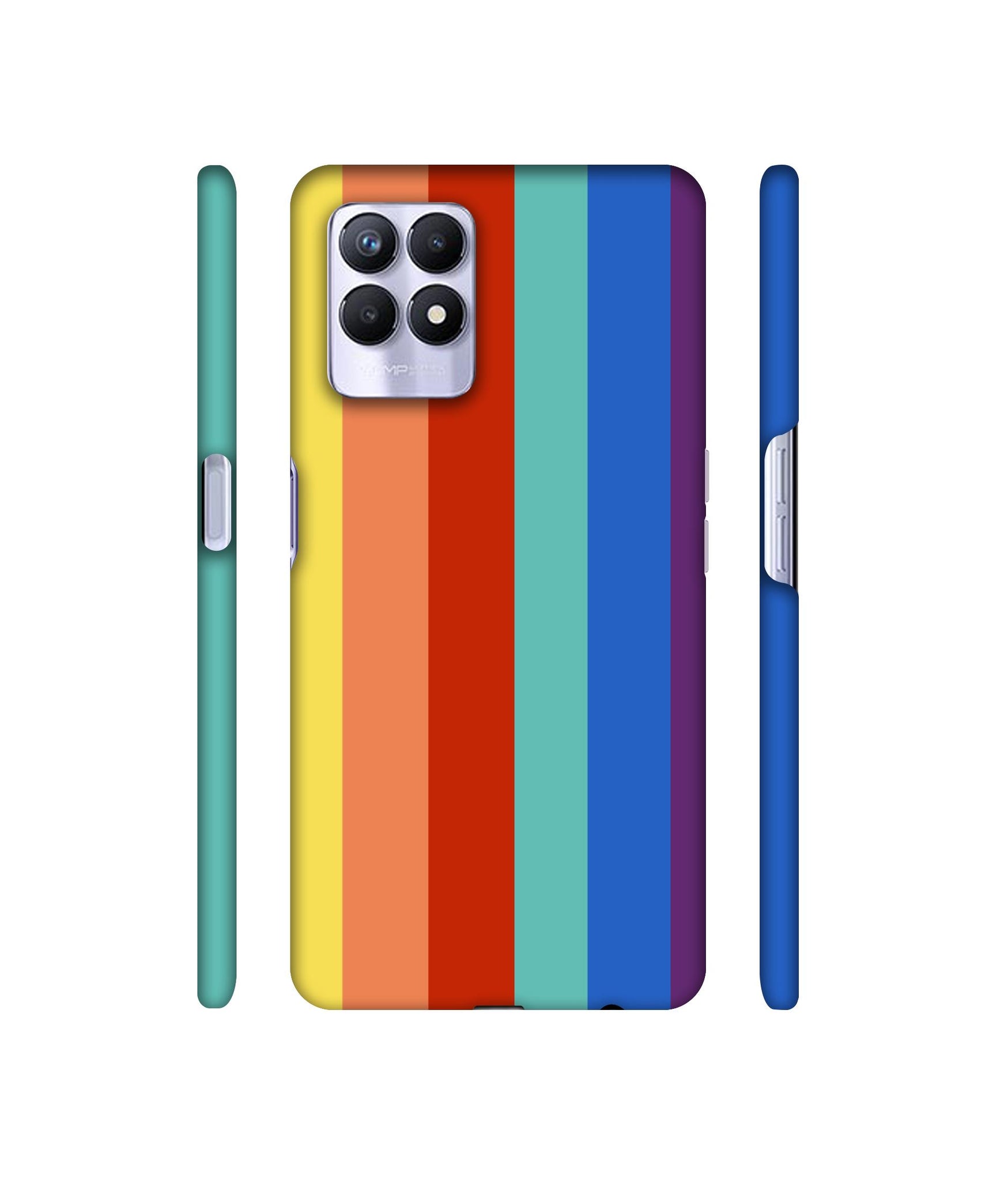 Rainbow Colors Designer Hard Back Cover for Realme 8i