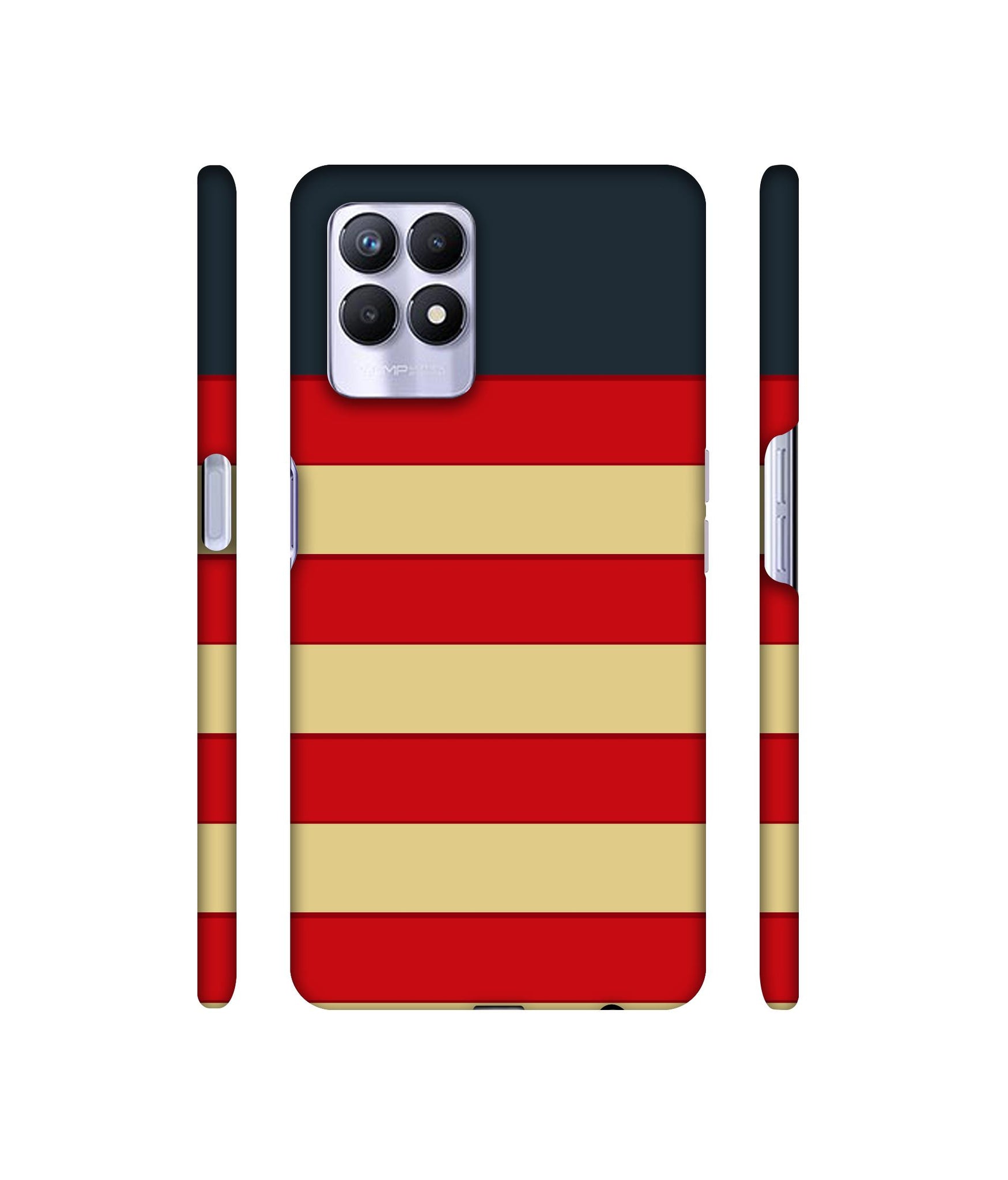 Multicolor Lines Designer Hard Back Cover for Realme 8i