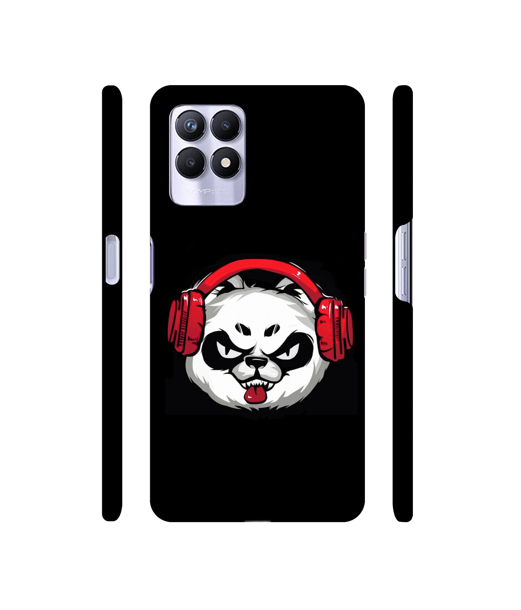 Panda With Headphone Designer Hard Back Cover for Realme 8i