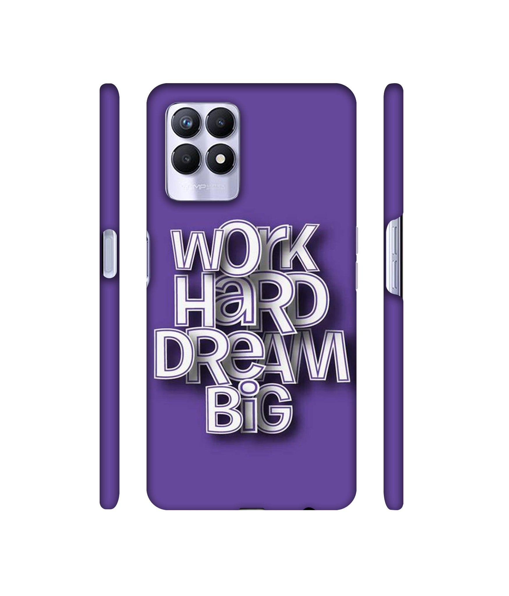 Work Hard Dream Big Designer Hard Back Cover for Realme 8i