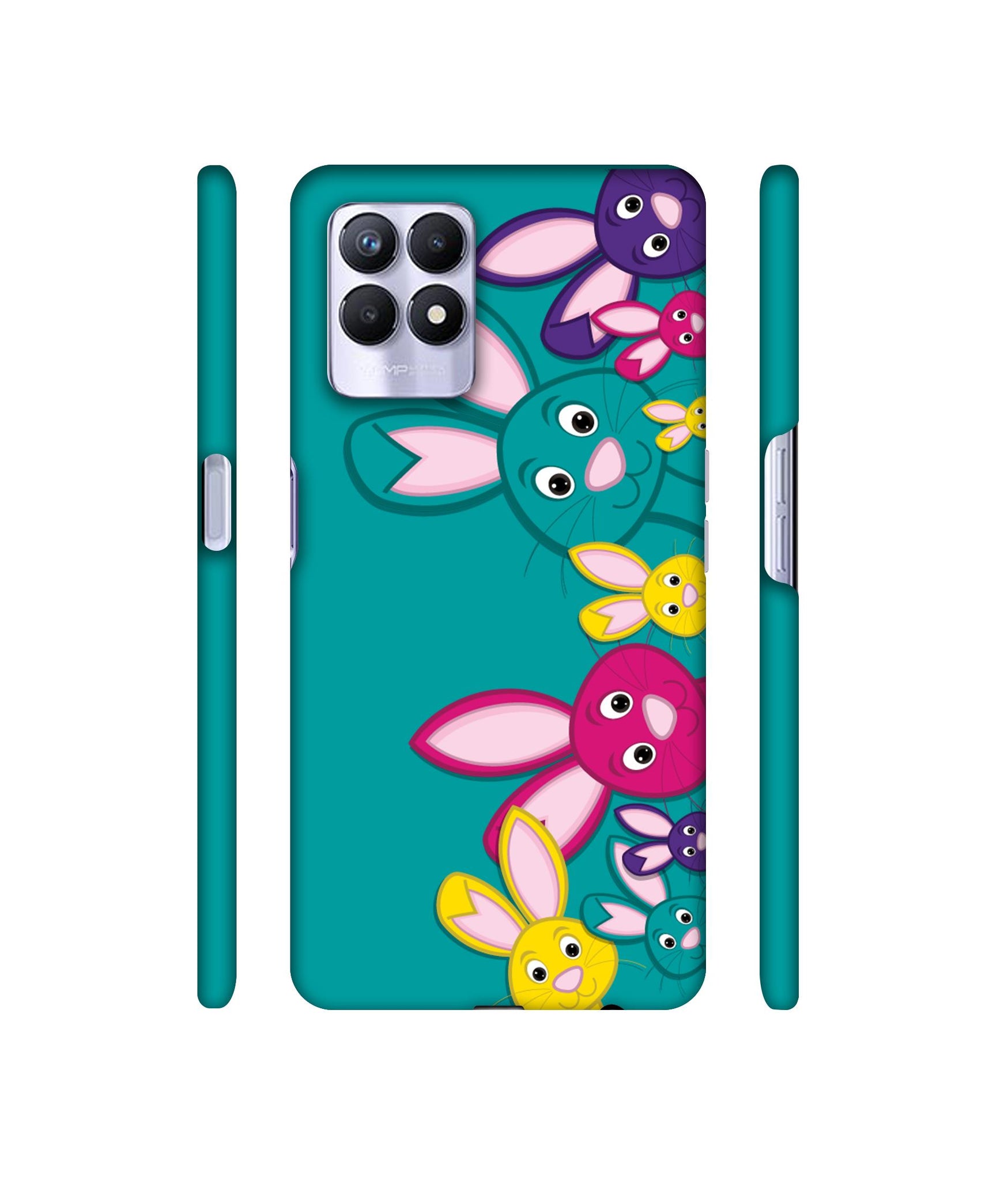 Rabbit Family Designer Hard Back Cover for Realme 8i