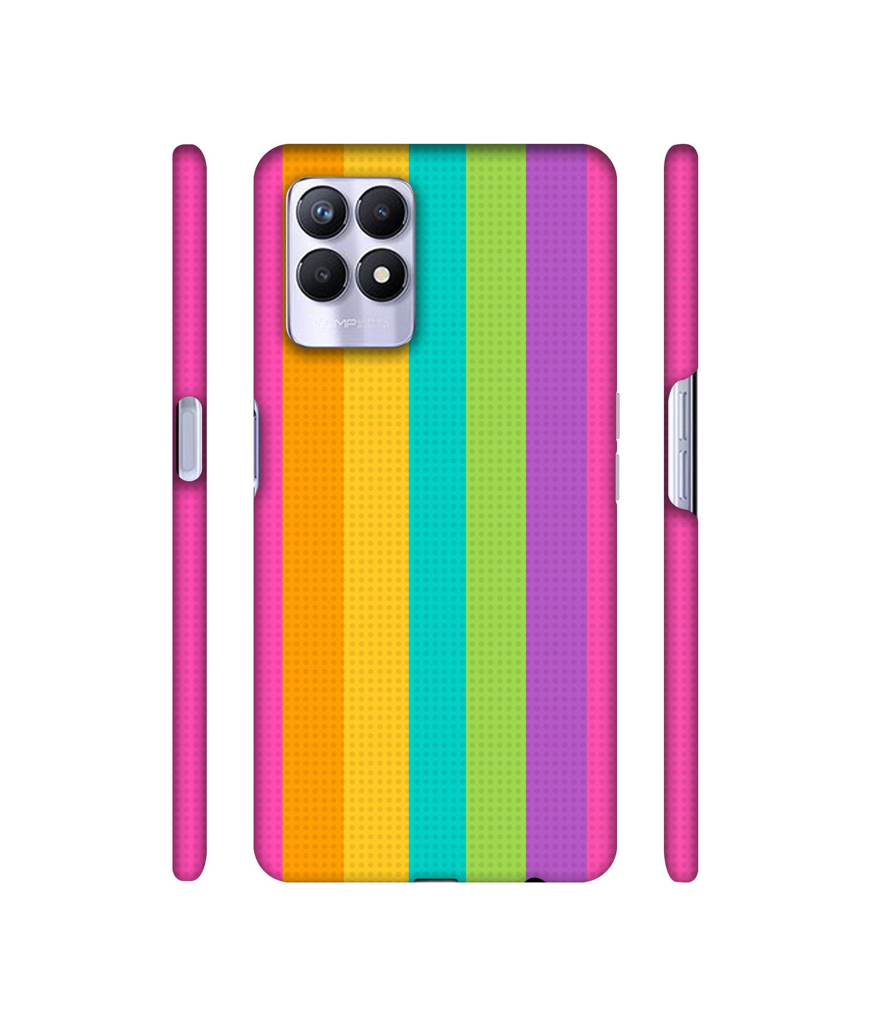 Random Colour Line Designer Hard Back Cover for Realme 8i