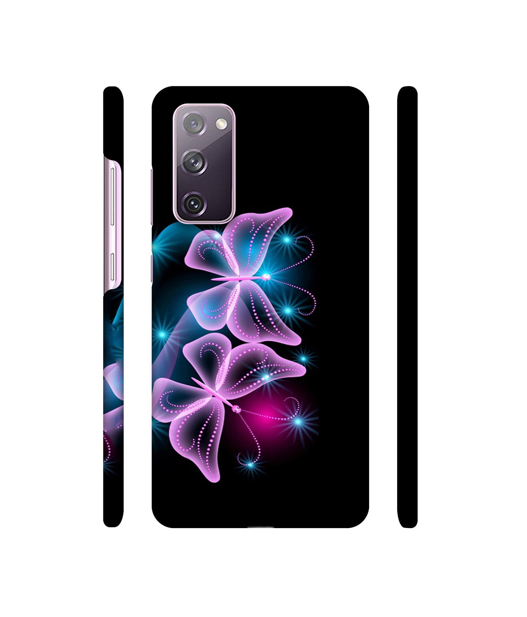 Butterflies Neon Light Designer Hard Back Cover for Samsung Galaxy S20 FE 5G