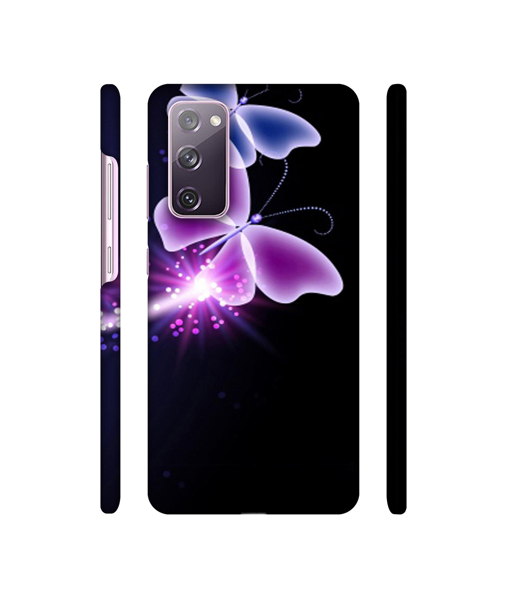 Neon Butterfly Light Abstract Shine Designer Hard Back Cover for Samsung Galaxy S20 FE 5G