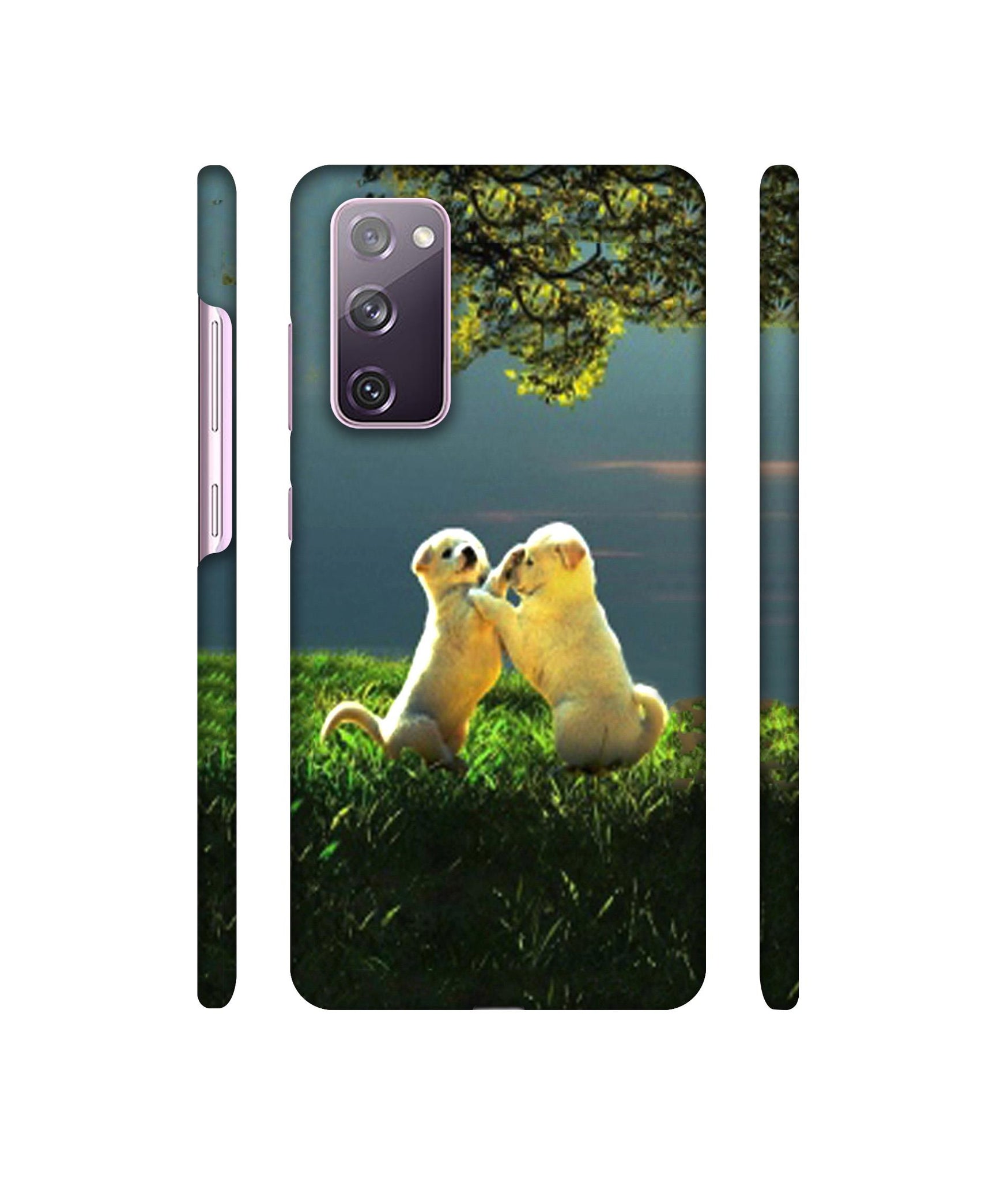Puppy Couple Play Kids Nature Designer Hard Back Cover for Samsung Galaxy S20 FE 5G