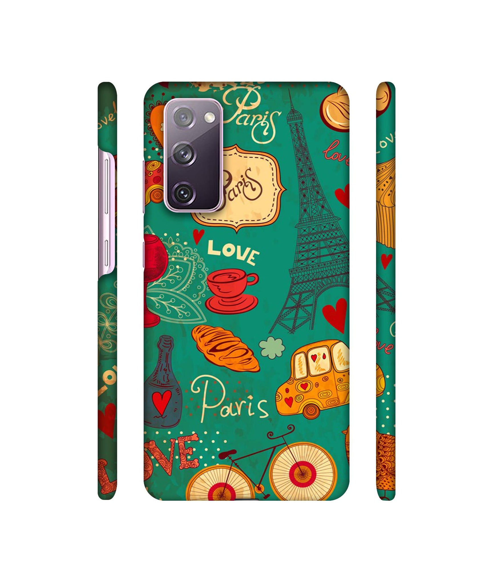 Paris Love Print Designer Hard Back Cover for Samsung Galaxy S20 FE 5G