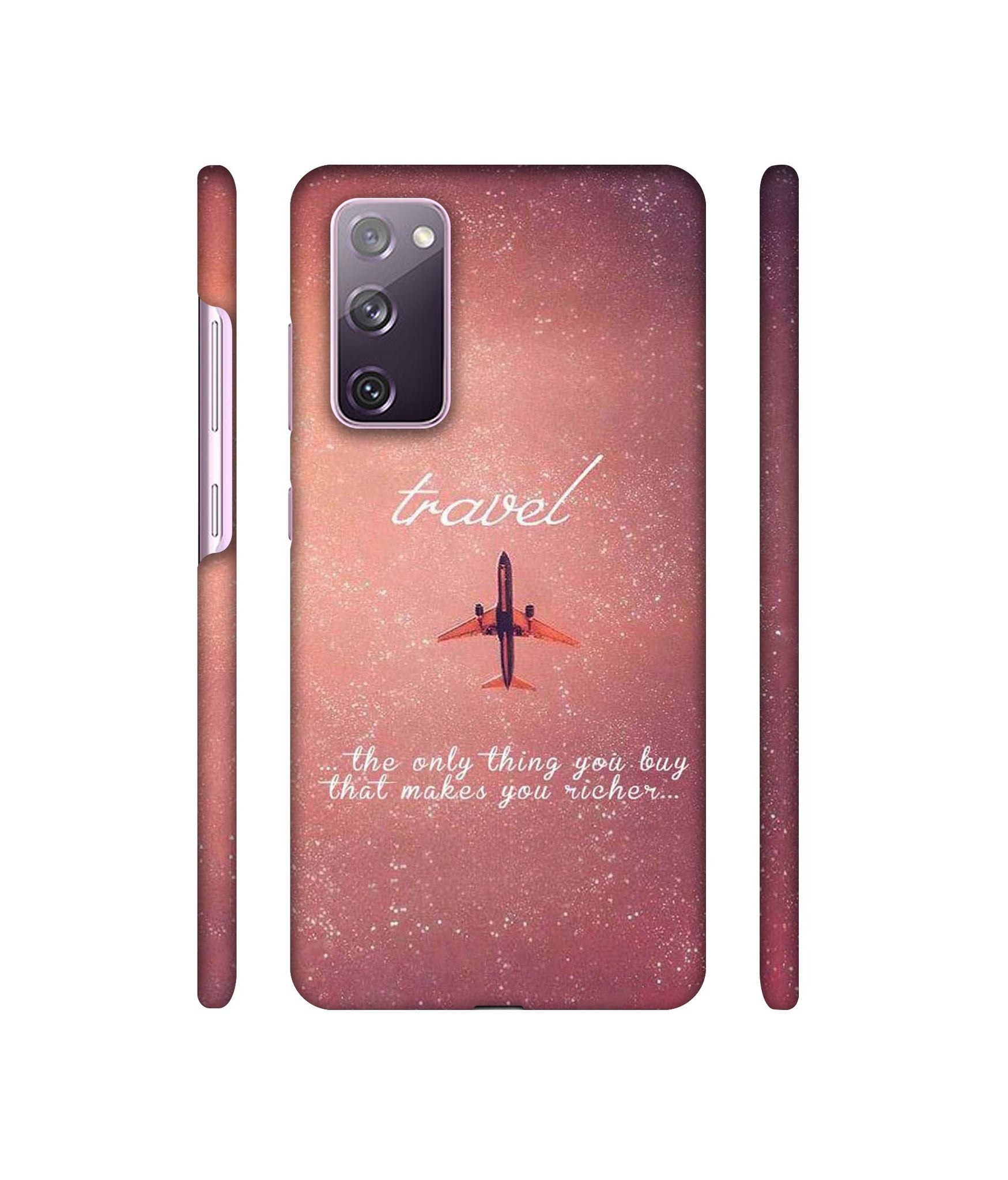 Travel with Plane Designer Hard Back Cover for Samsung Galaxy S20 FE 5G