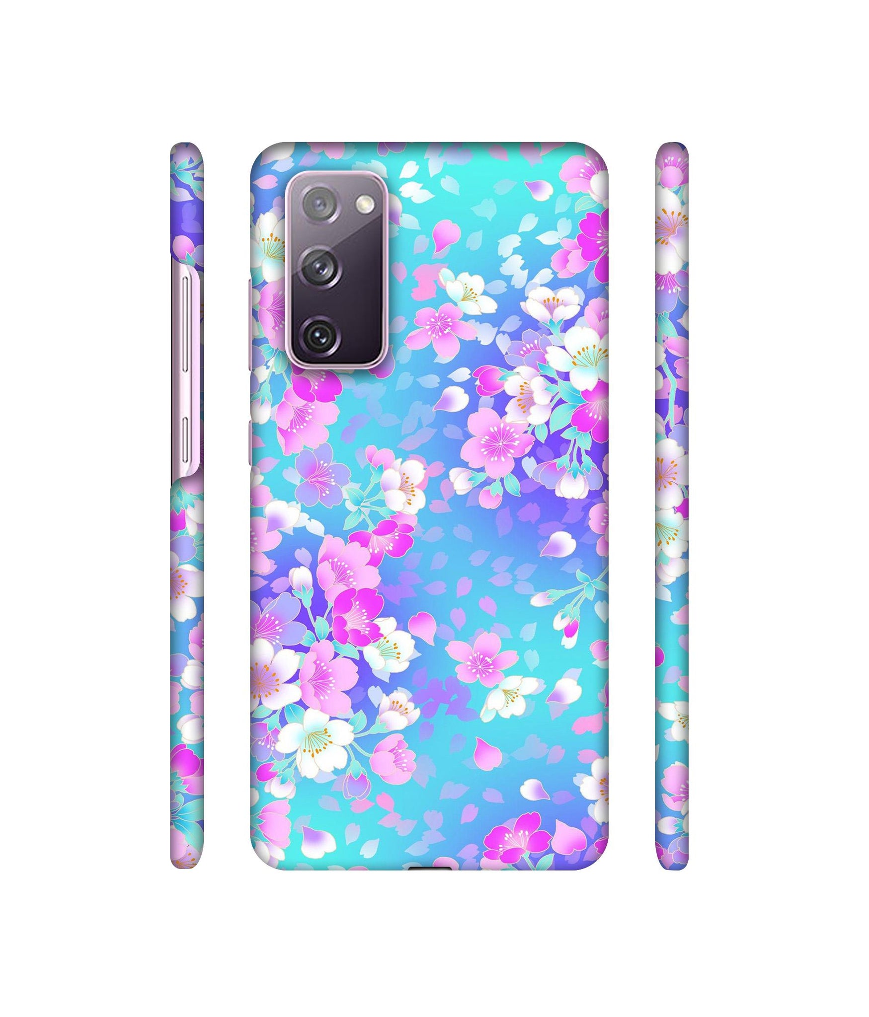 Floral Blue Pattern Designer Hard Back Cover for Samsung Galaxy S20 FE 5G