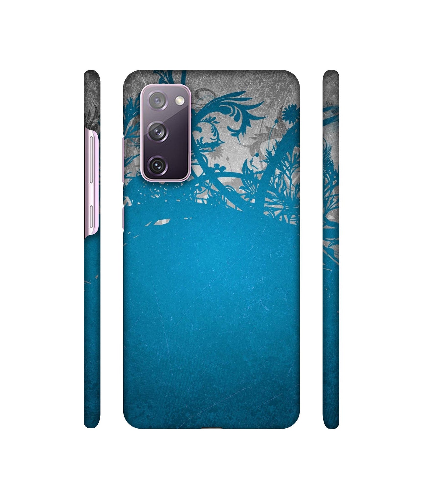 Blue Floral Pattern Designer Hard Back Cover for Samsung Galaxy S20 FE 5G