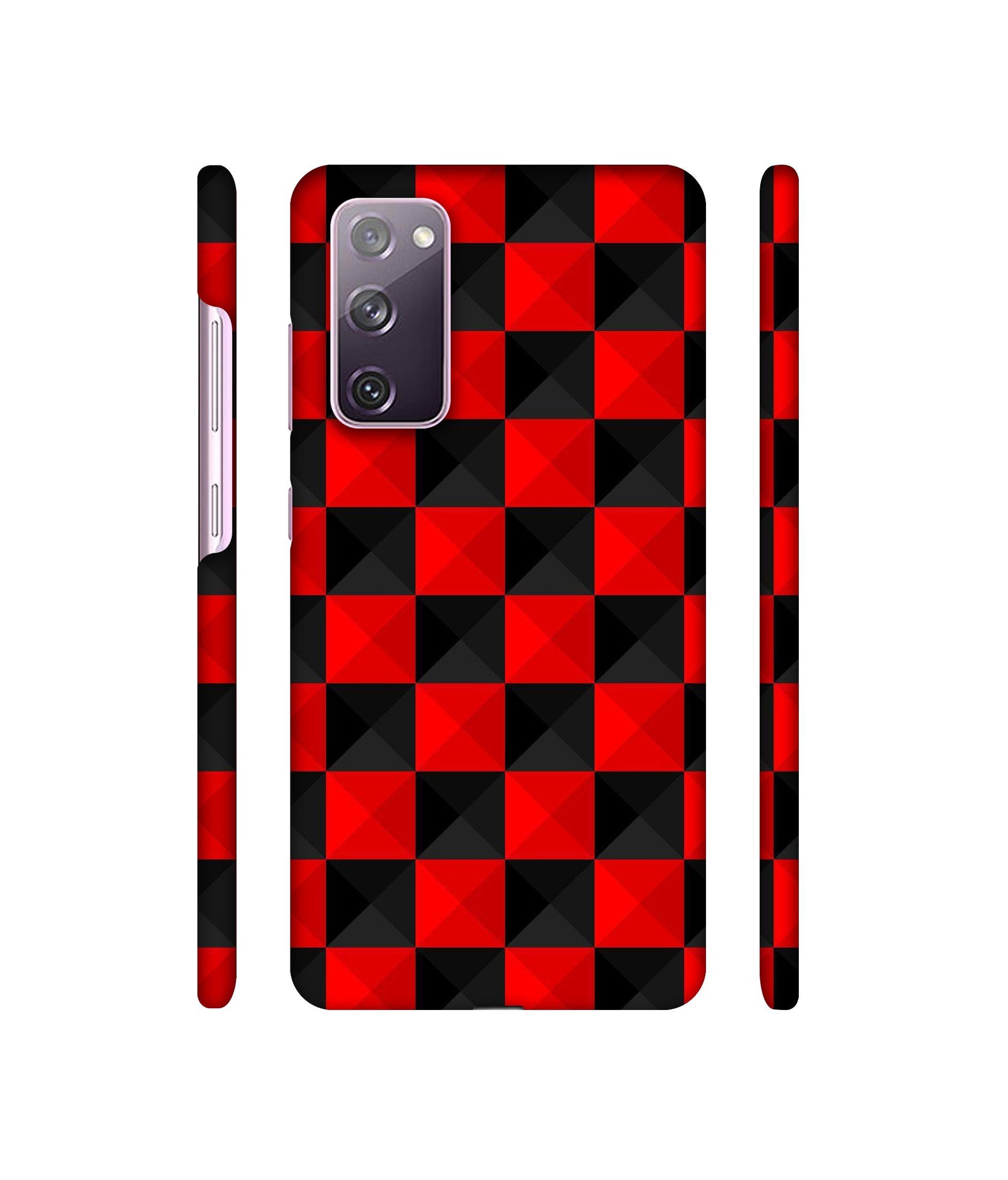 Red N Black Cubes Designer Hard Back Cover for Samsung Galaxy S20 FE 5G