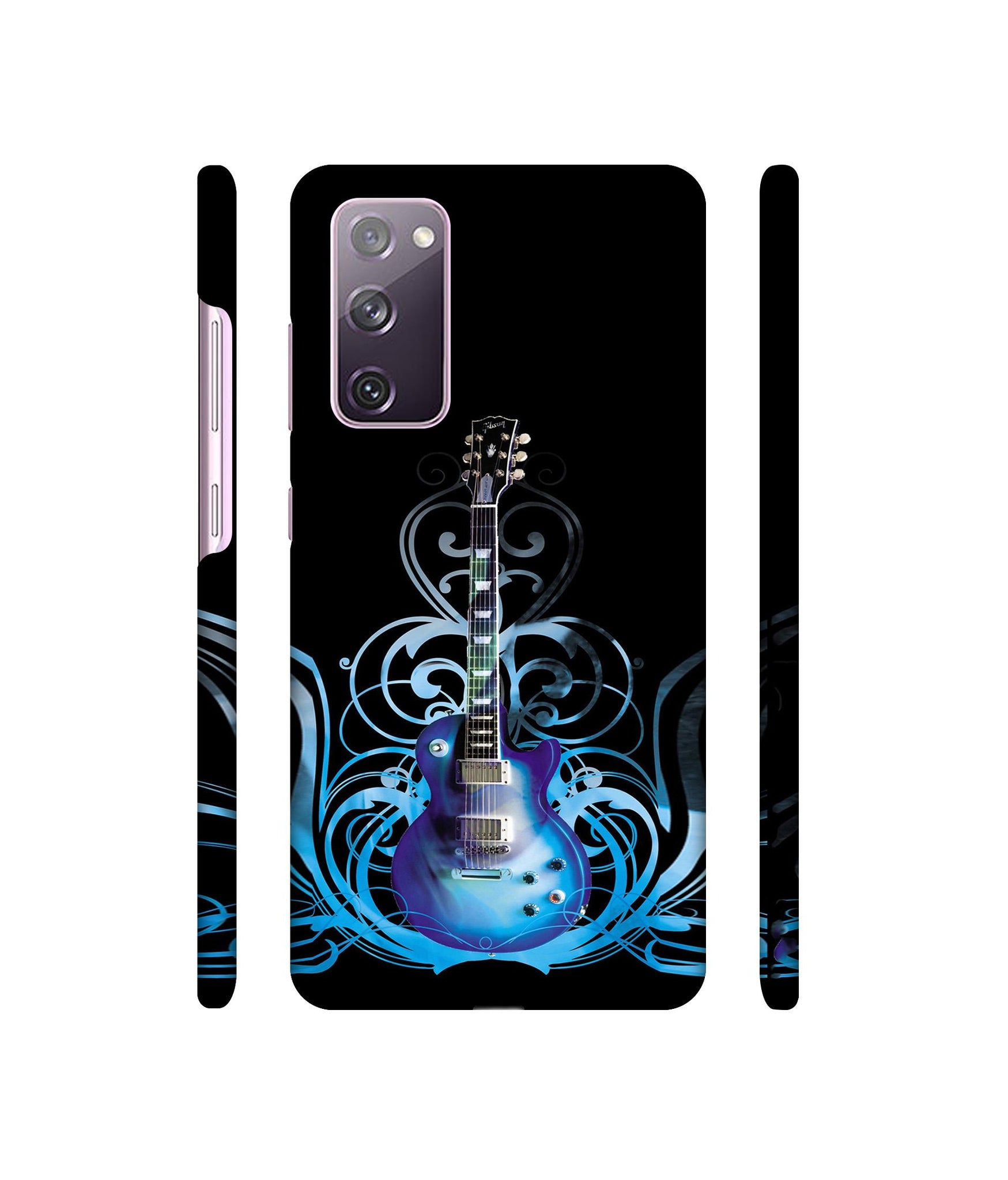 Guitar In Blue Pattern Designer Hard Back Cover for Samsung Galaxy S20 FE 5G