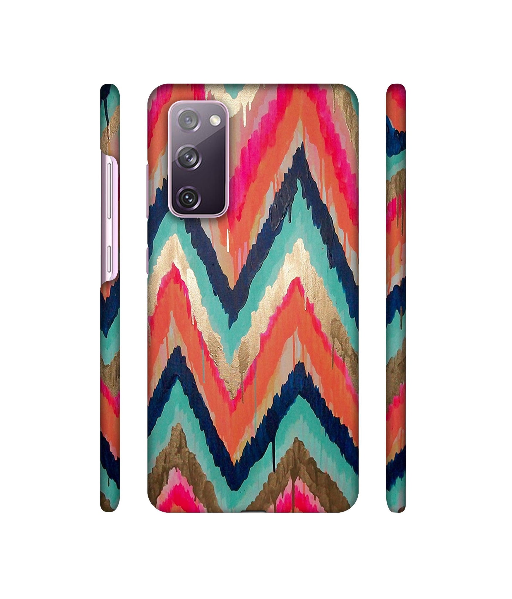 Colorful Zig-Zag Lines Art Designer Hard Back Cover for Samsung Galaxy S20 FE 5G