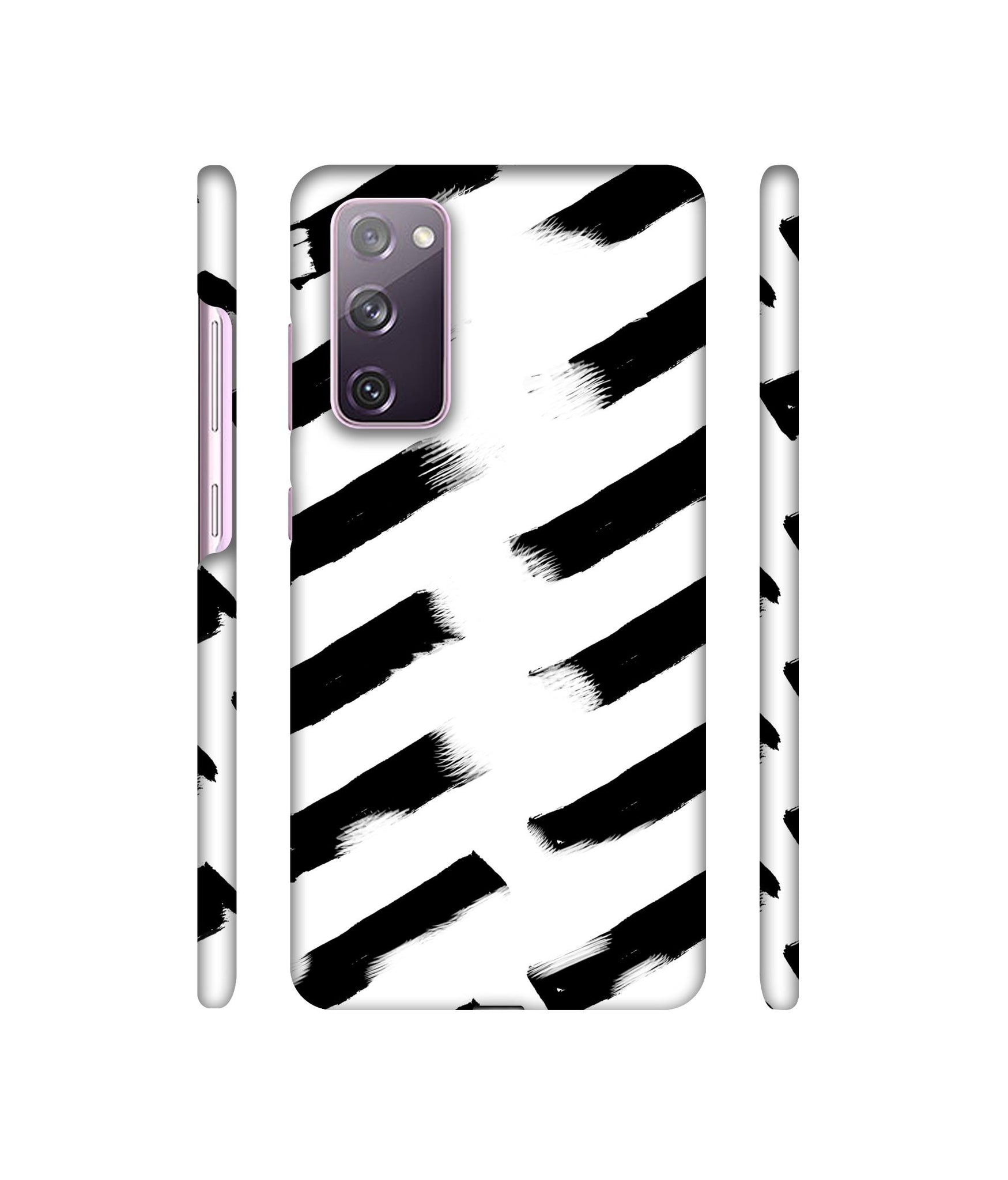 Black & White Rectangle Designer Hard Back Cover for Samsung Galaxy S20 FE 5G