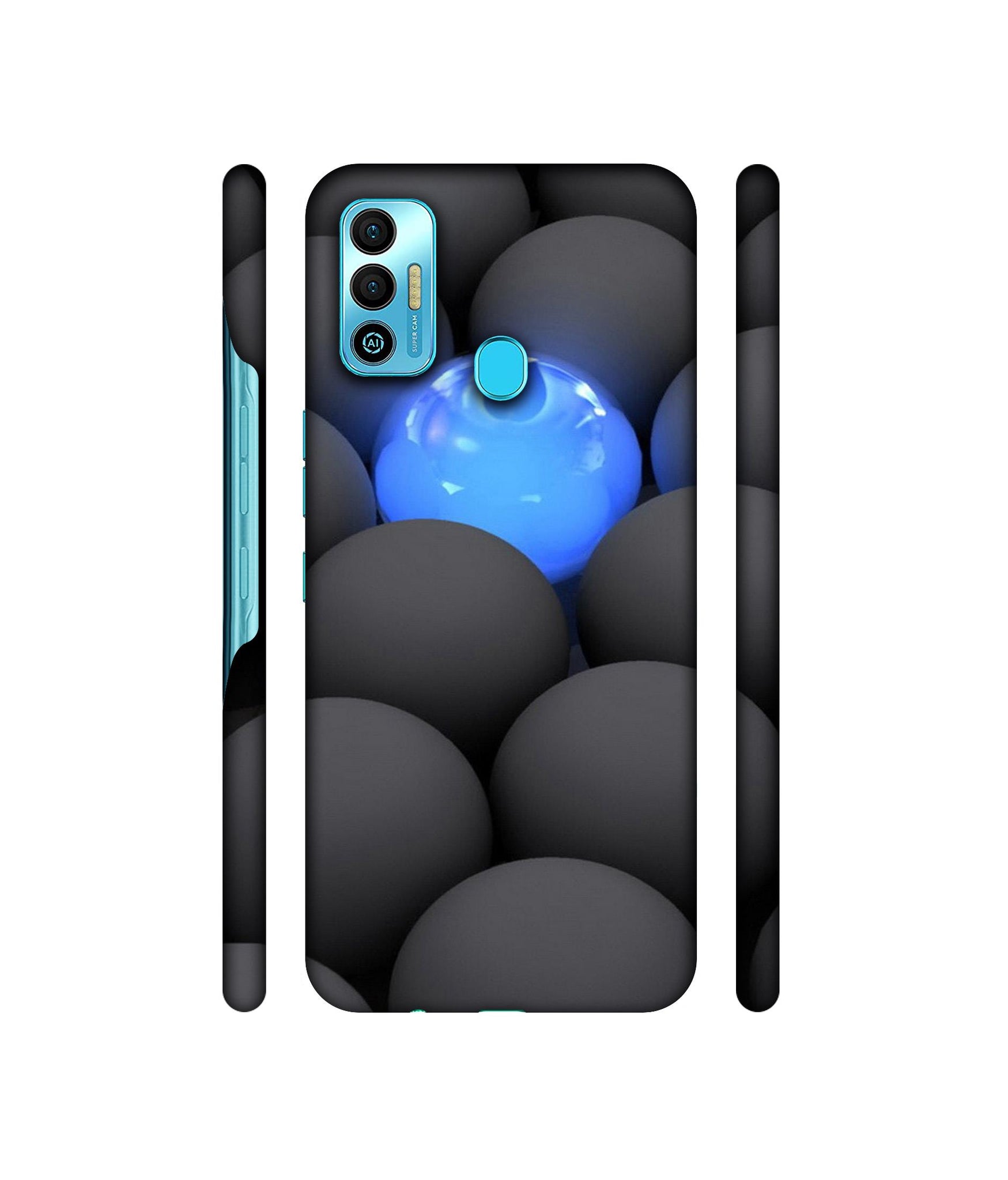 Balls Dark Neon Sight Surface Designer Hard Back Cover for Tecno Spark 7T