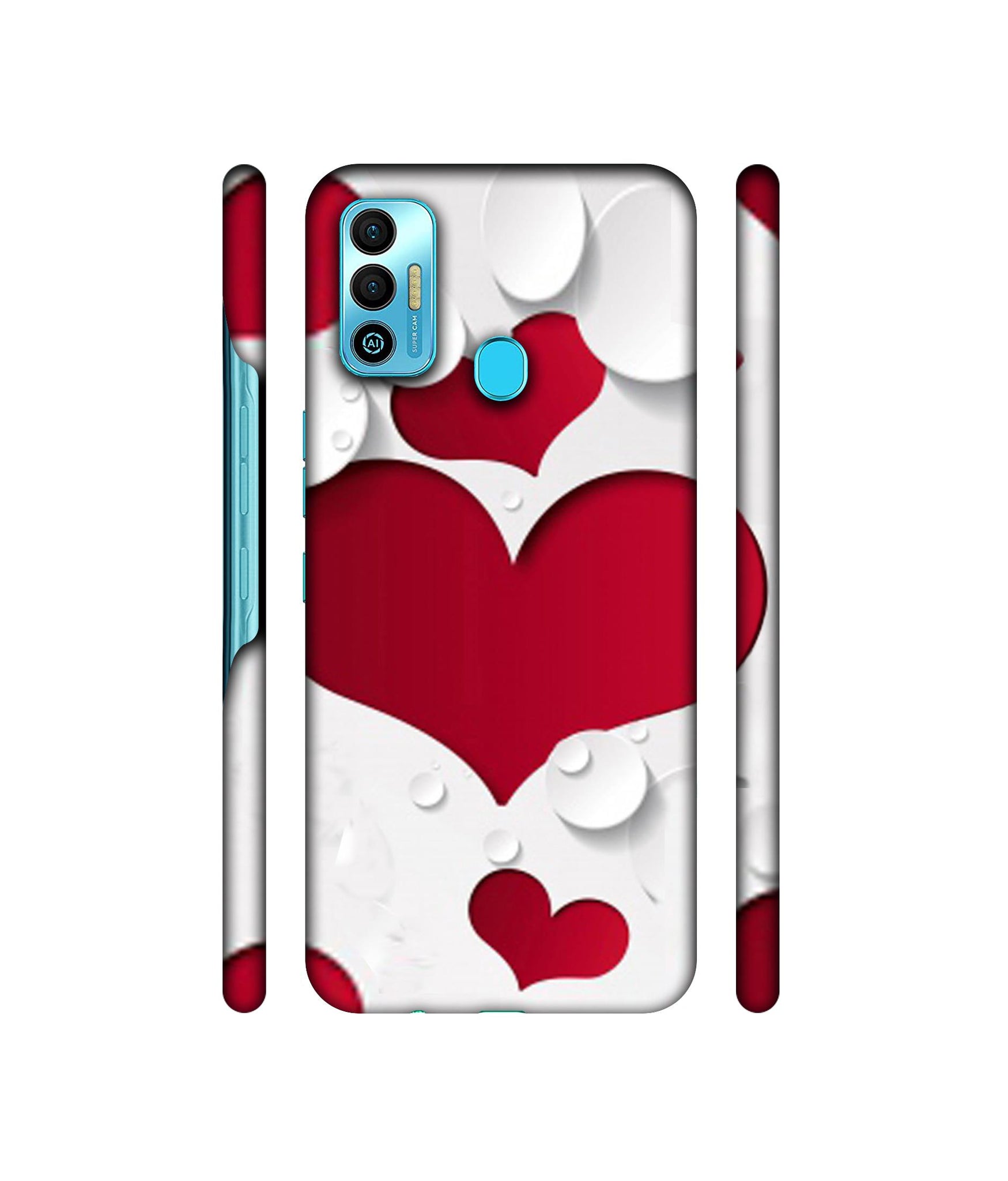 Multiple Hearts Designer Hard Back Cover for Tecno Spark 7T