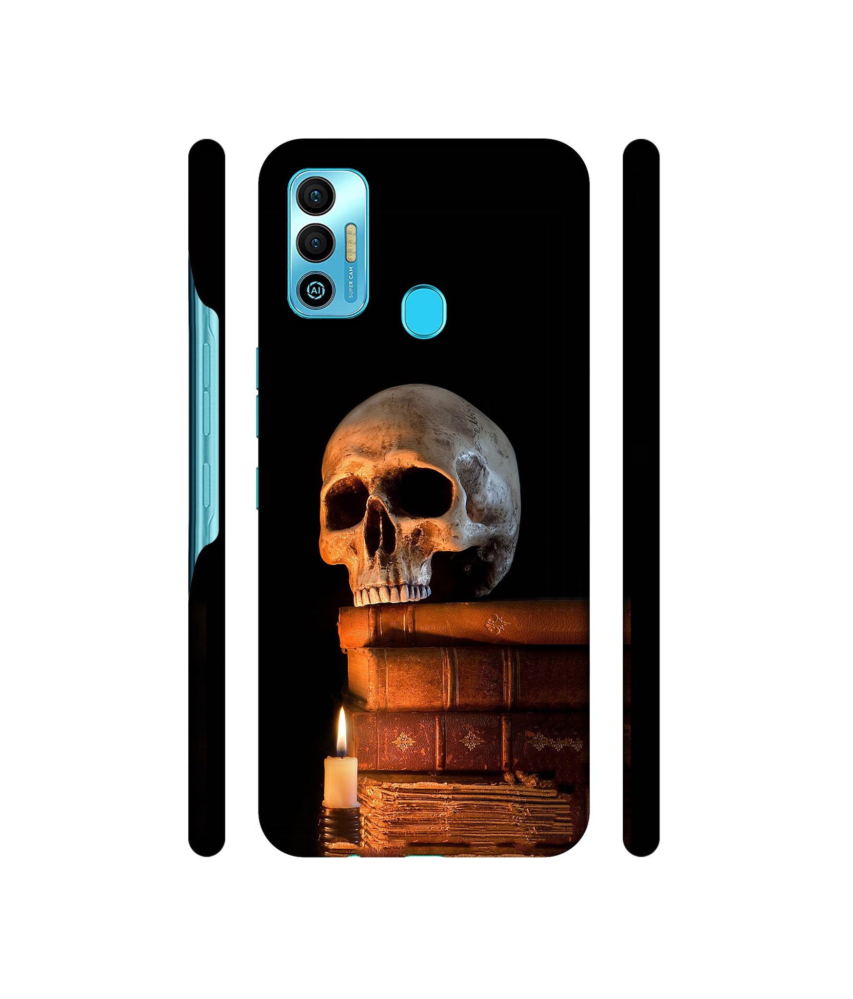 Skull Magic Candles Books Designer Hard Back Cover for Tecno Spark 7T