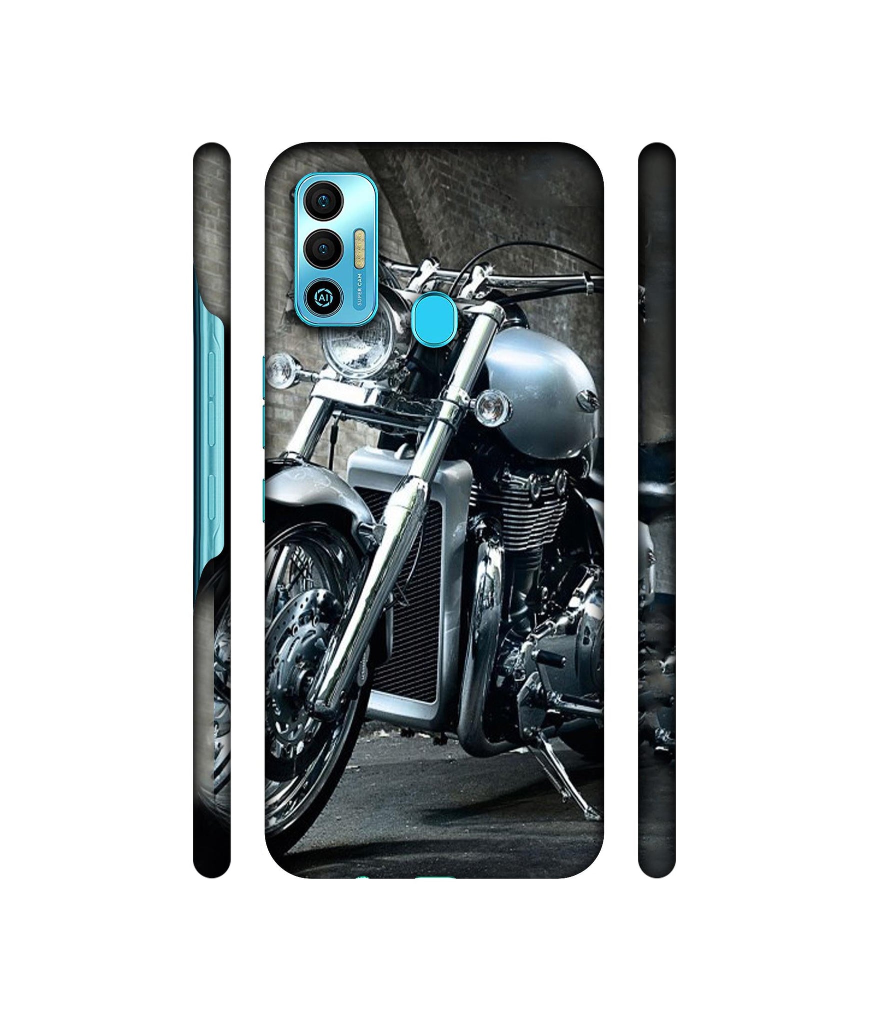 Motorcycle Designer Hard Back Cover for Tecno Spark 7T