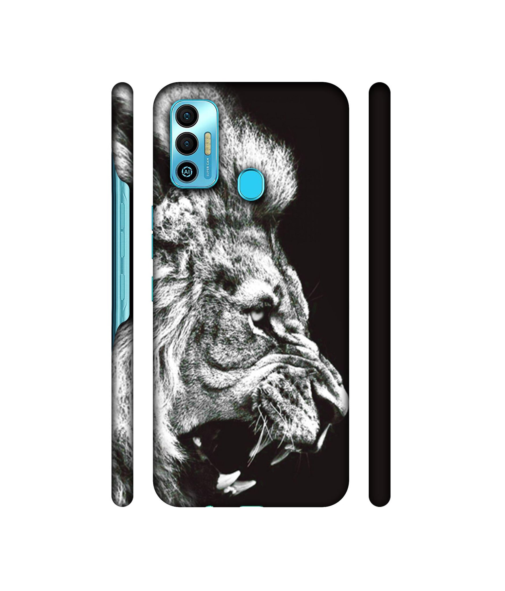 Angry Lion Designer Hard Back Cover for Tecno Spark 7T