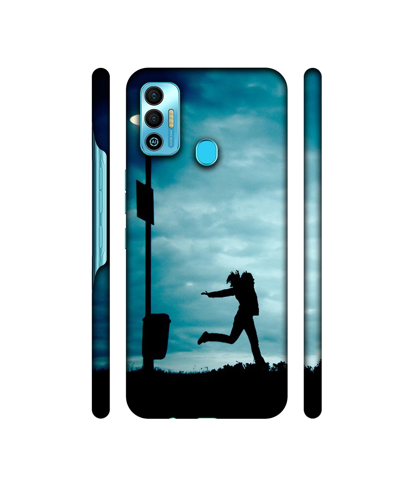 Girl Running At Night Designer Hard Back Cover for Tecno Spark 7T