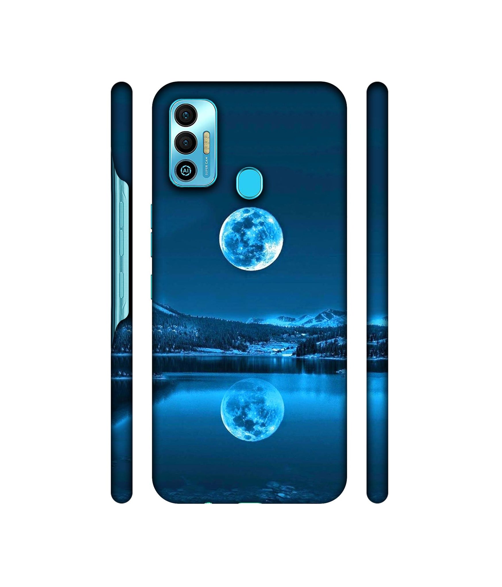 Awesome Moon Designer Hard Back Cover for Tecno Spark 7T
