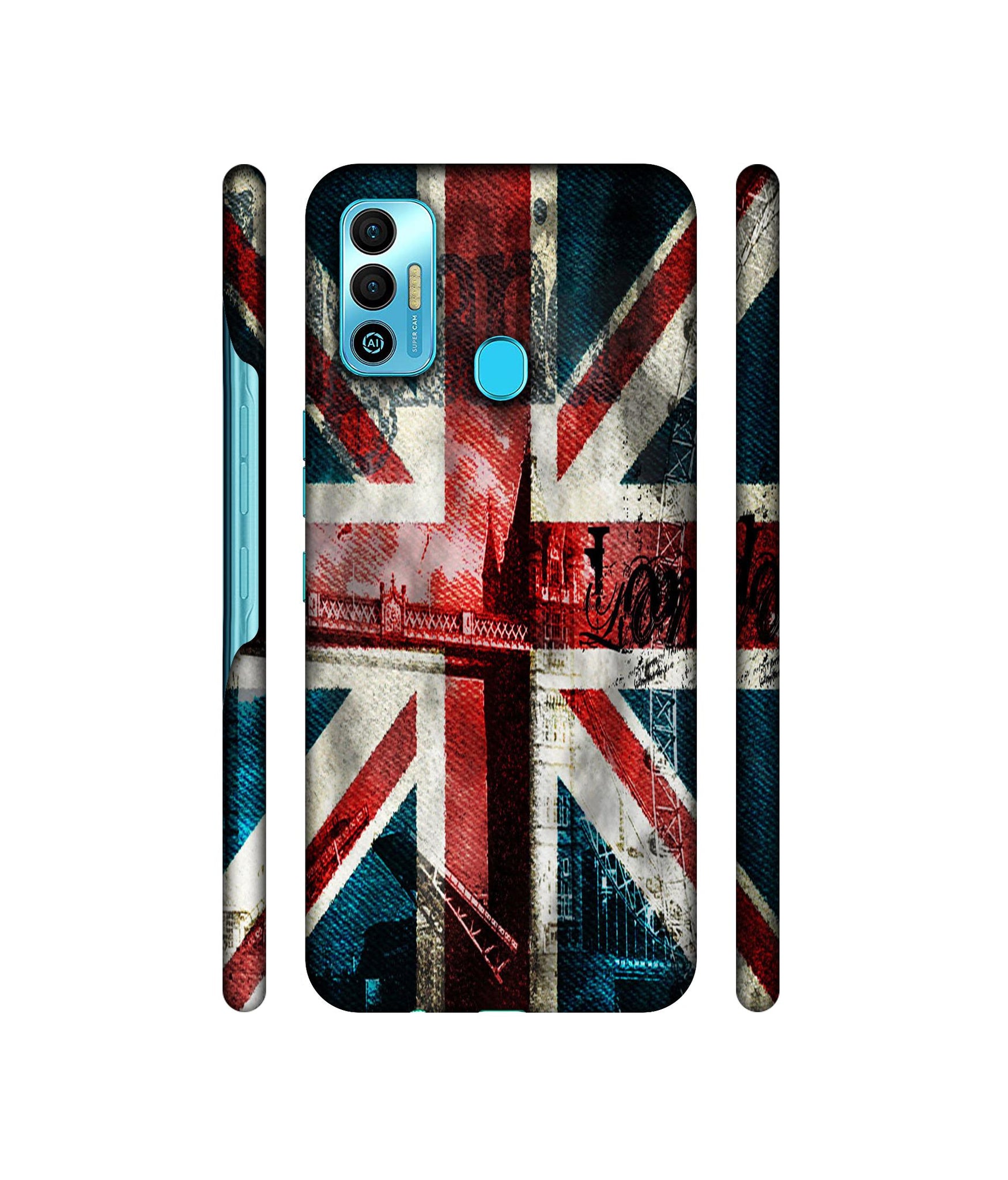 London Flag wallpaper Designer Hard Back Cover for Tecno Spark 7T