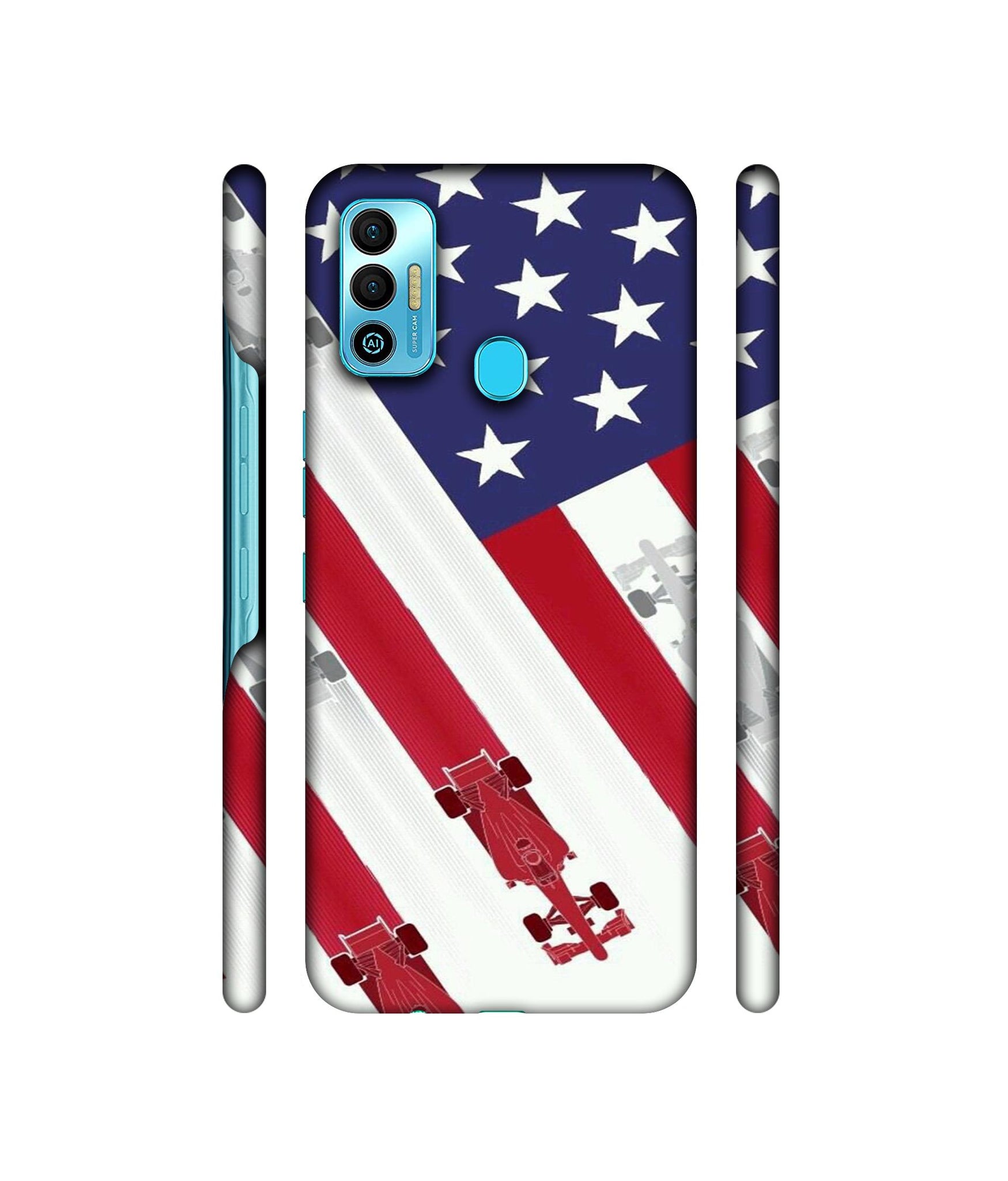 Ferrari On the Zoom Print Designer Hard Back Cover for Tecno Spark 7T