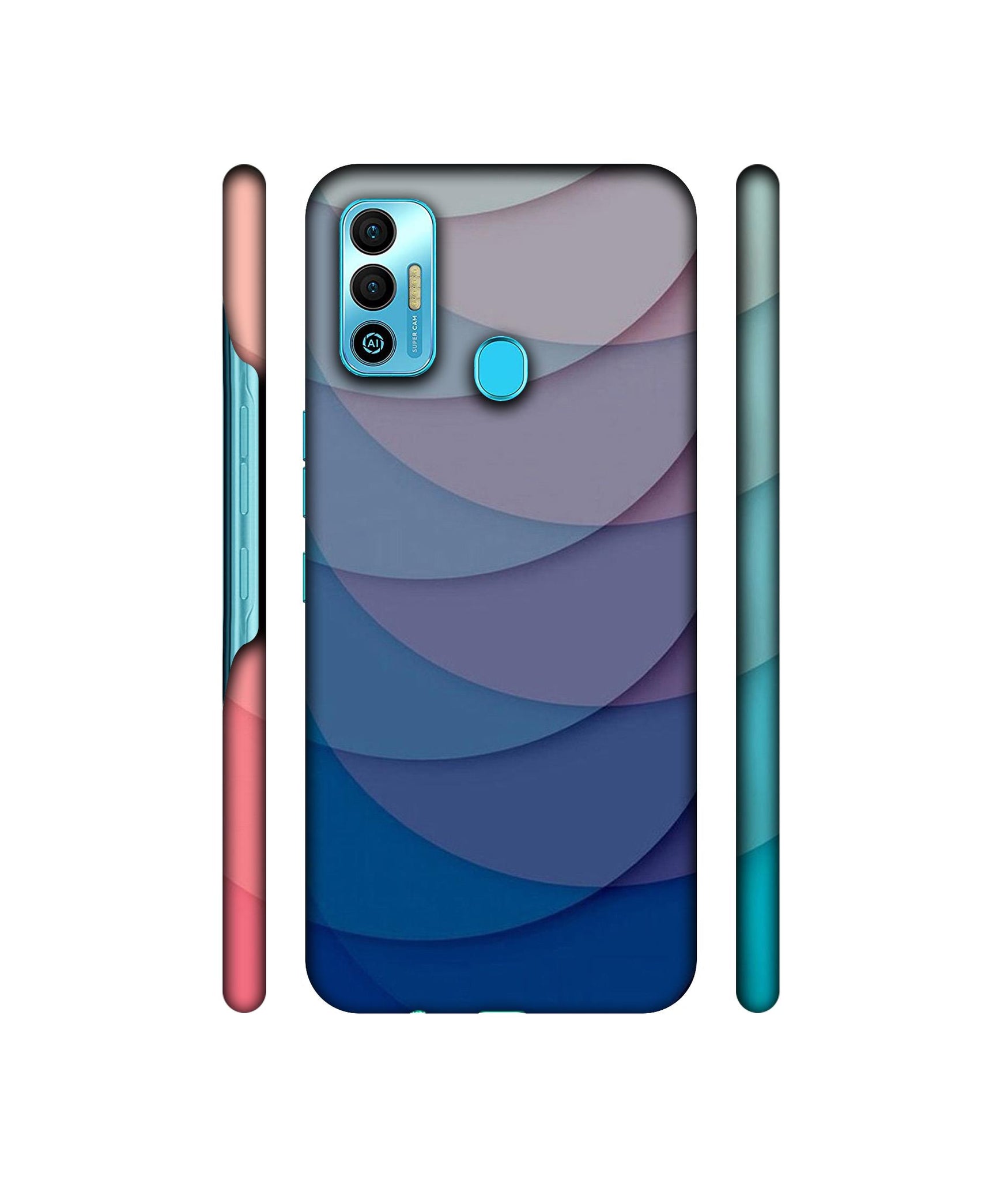Waves Pattern Print Designer Hard Back Cover for Tecno Spark 7T