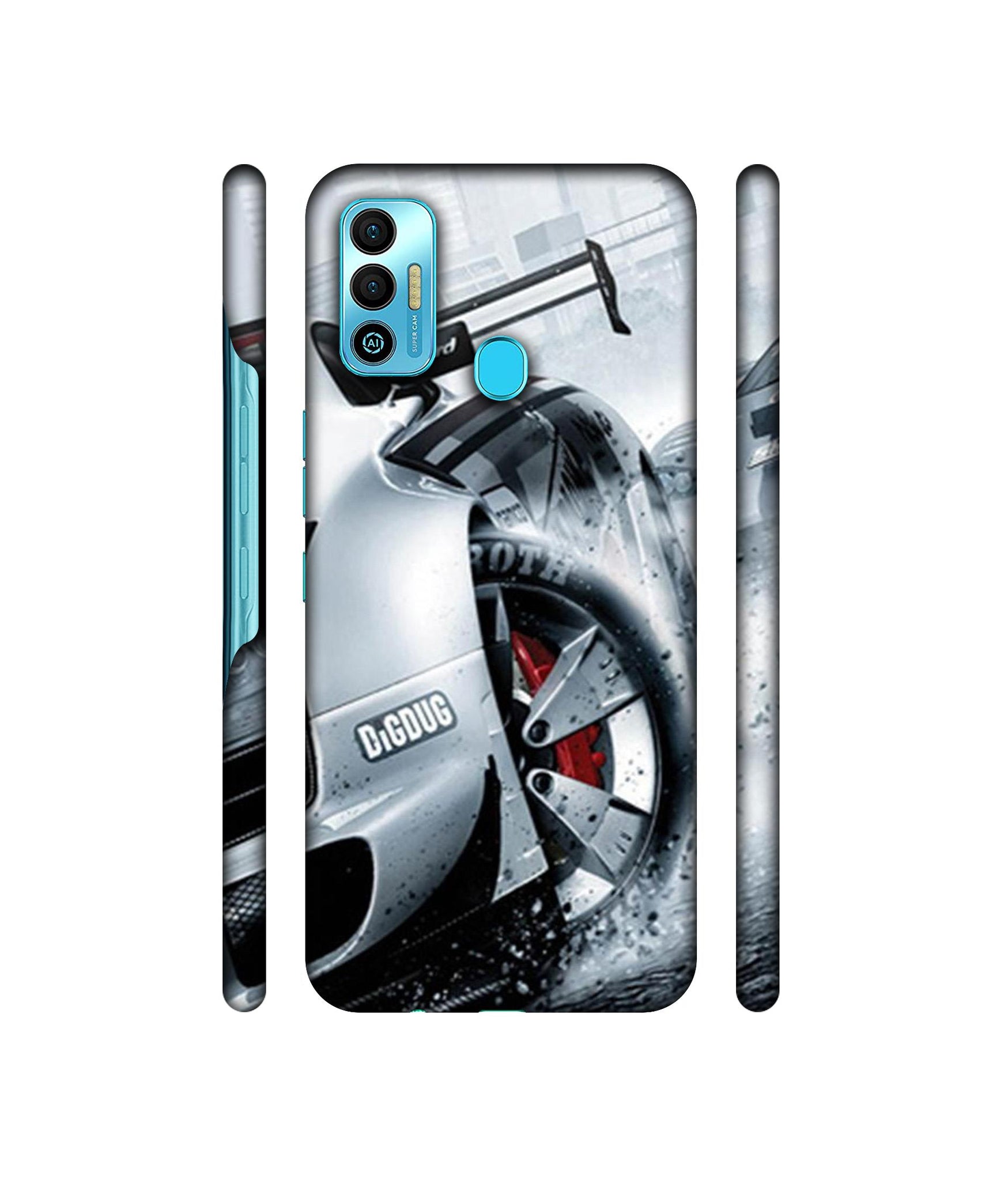 Drift Sport Print Designer Hard Back Cover for Tecno Spark 7T