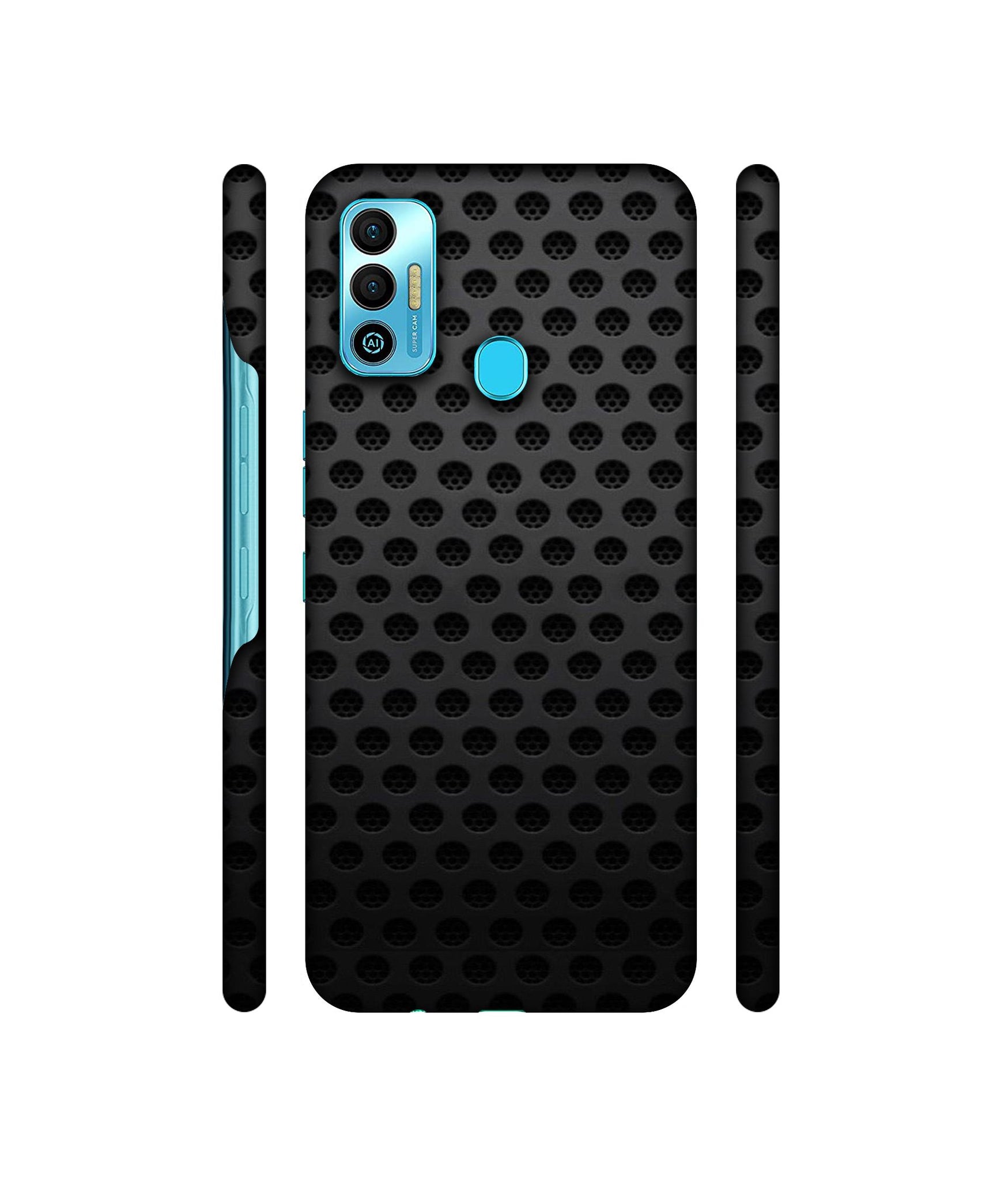Black Circle Designer Hard Back Cover for Tecno Spark 7T