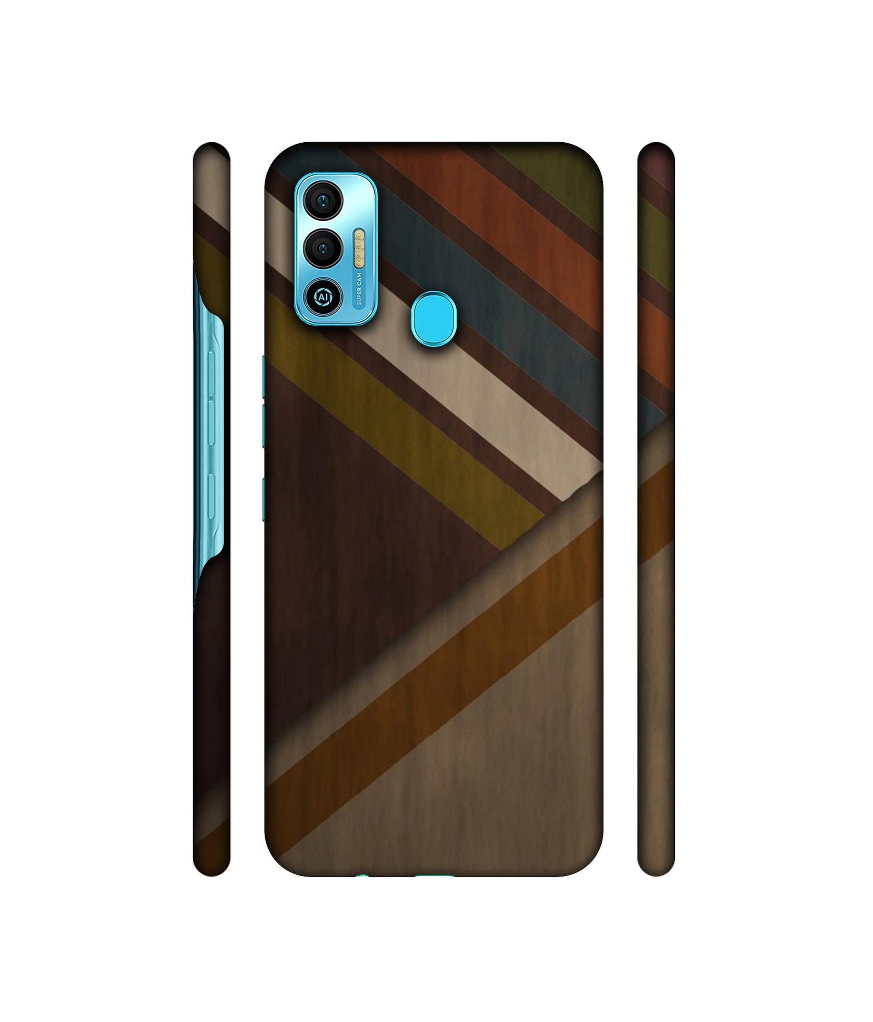 Colorful Wooden Pattern Designer Hard Back Cover for Tecno Spark 7T
