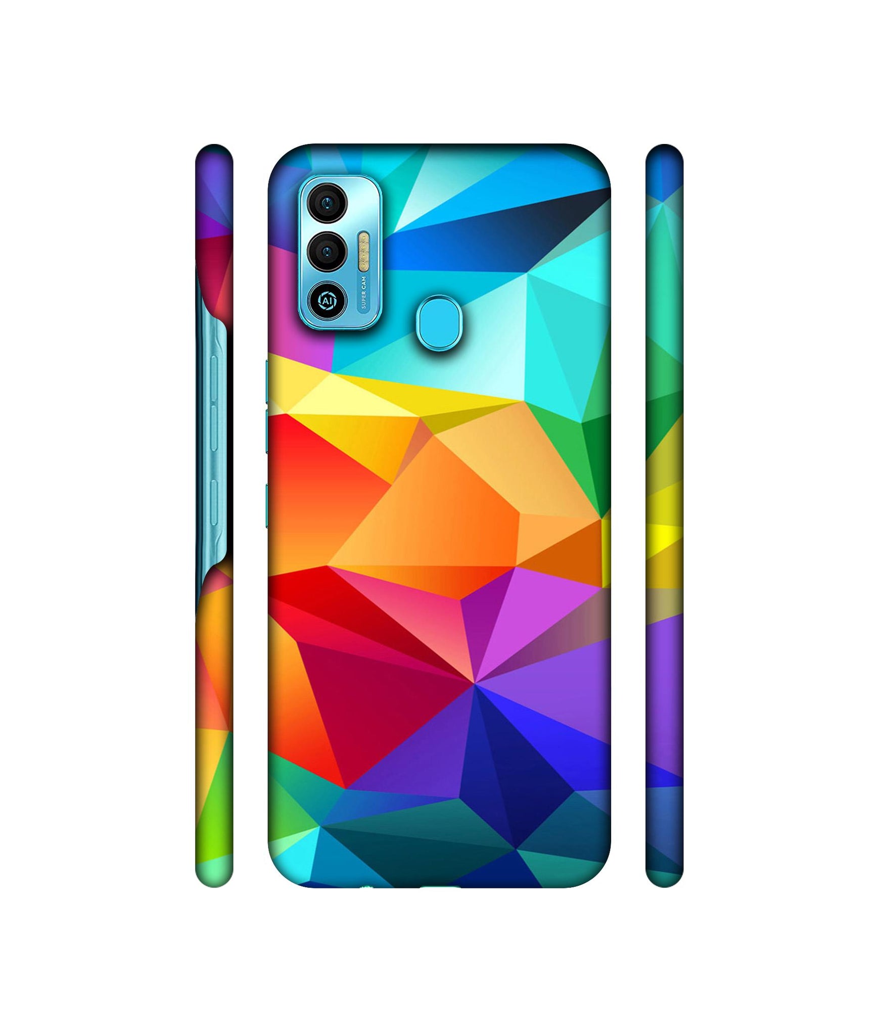Colorful Pattern Designer Hard Back Cover for Tecno Spark 7T