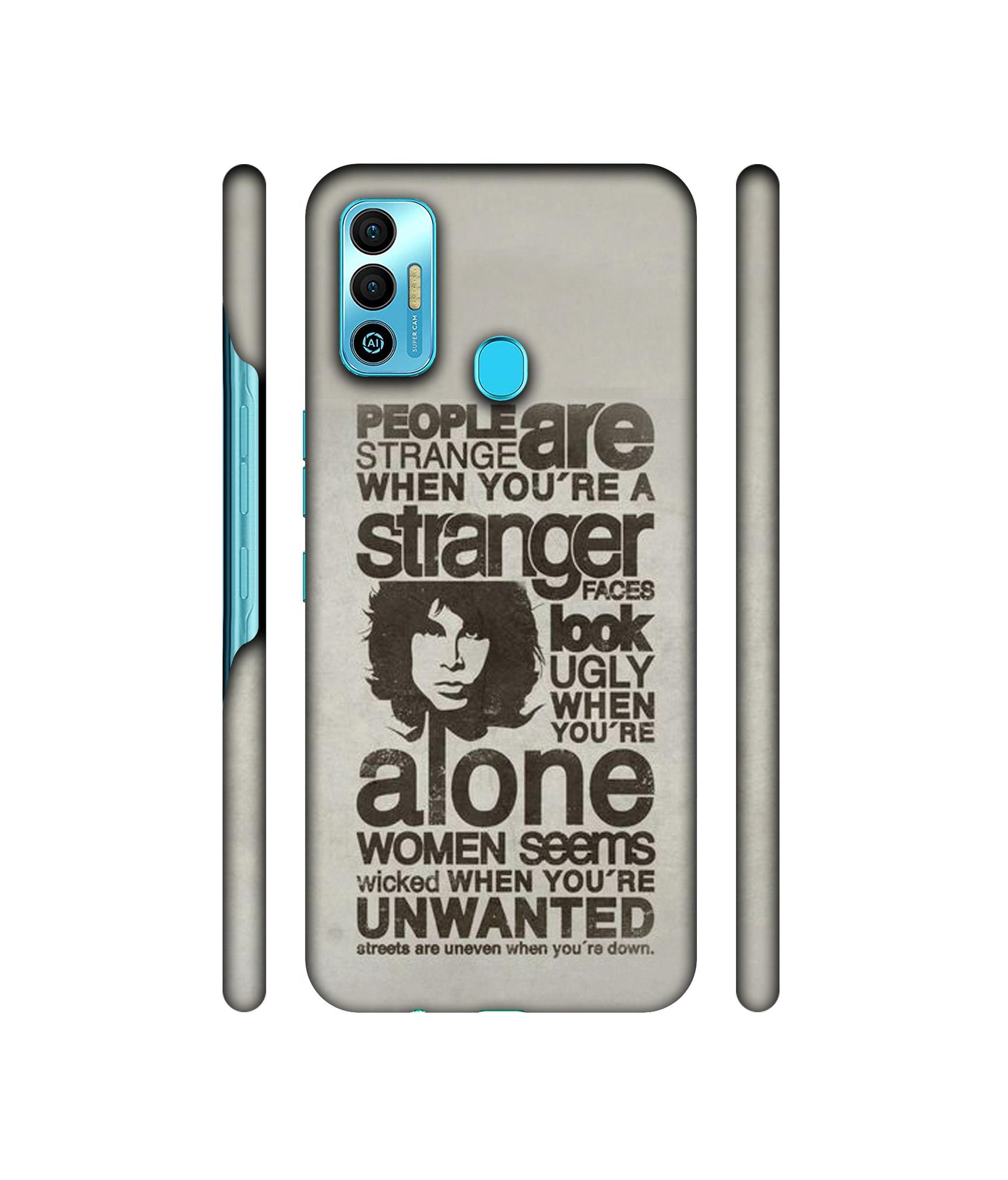 Quotes Pattern Designer Hard Back Cover for Tecno Spark 7T