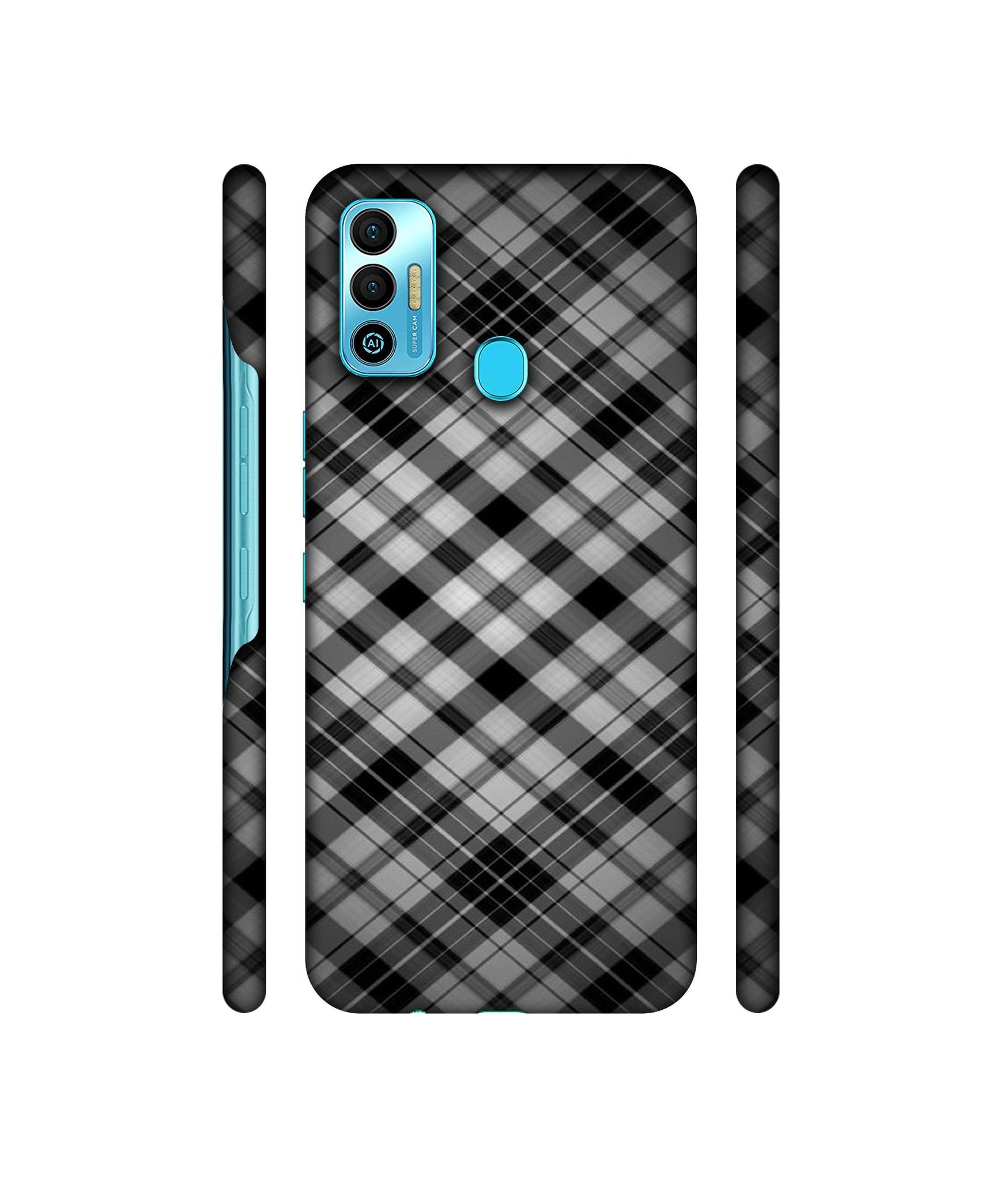 Black Stripes Pattern Designer Hard Back Cover for Tecno Spark 7T