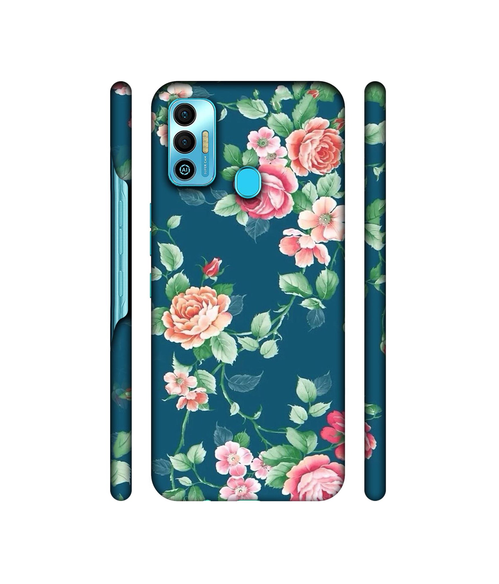 Vintage Floral Designer Hard Back Cover for Tecno Spark 7T