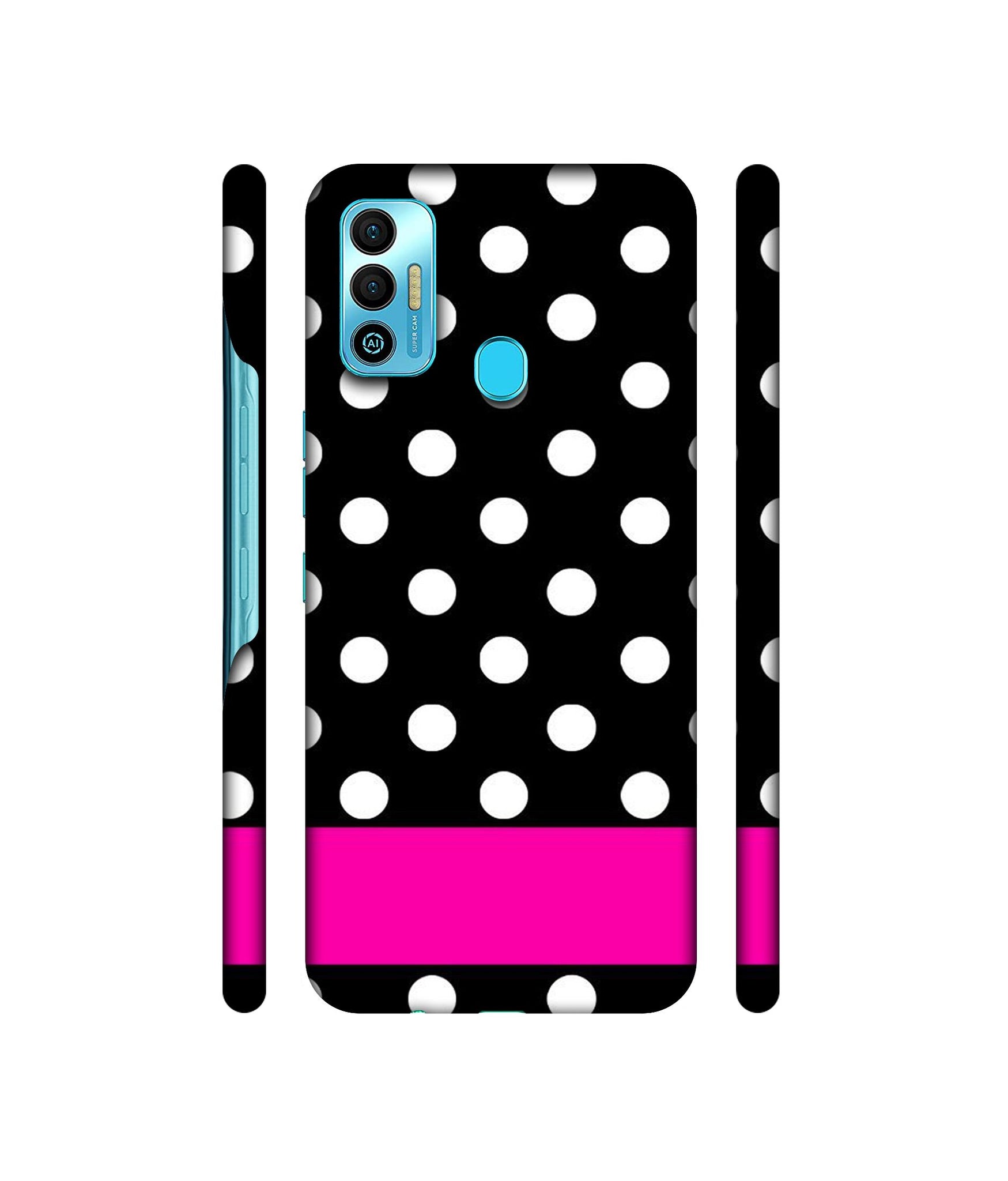 White Dots Pattern Designer Hard Back Cover for Tecno Spark 7T