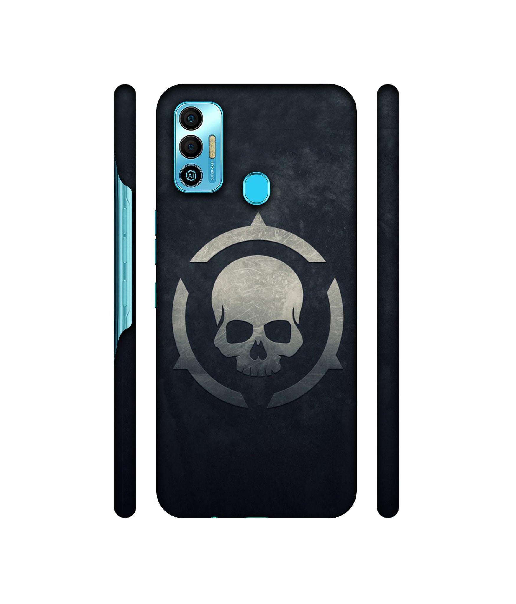 Skull Pattern Print Designer Hard Back Cover for Tecno Spark 7T