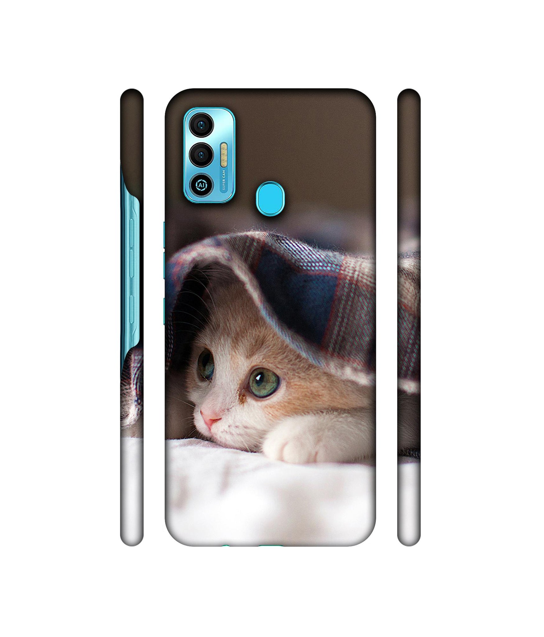 Sleepy Kitten Designer Hard Back Cover for Tecno Spark 7T