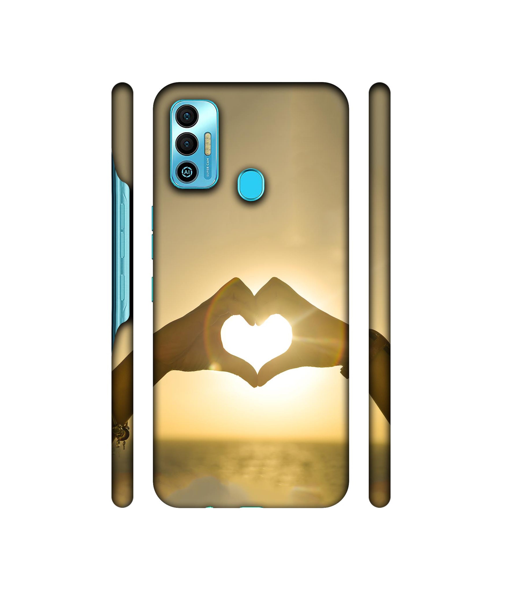 Heart in Hand Shape Designer Hard Back Cover for Tecno Spark 7T