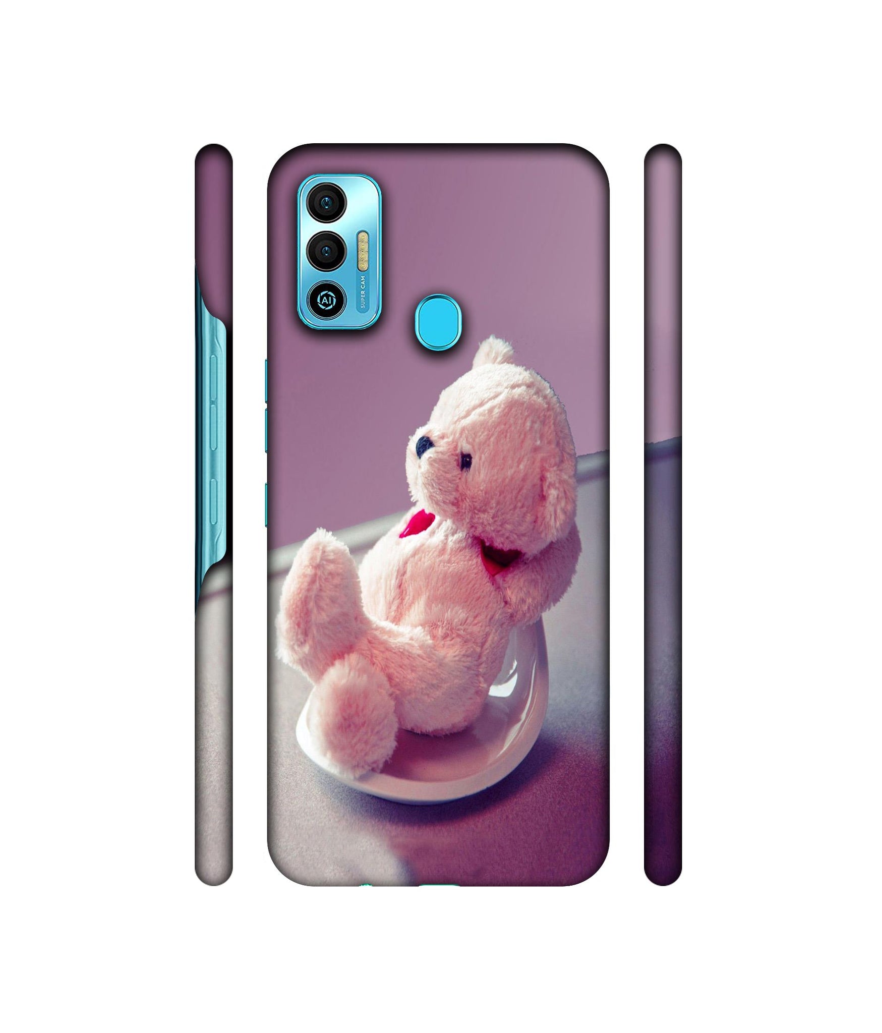 Cute Teddy Bear Designer Hard Back Cover for Tecno Spark 7T