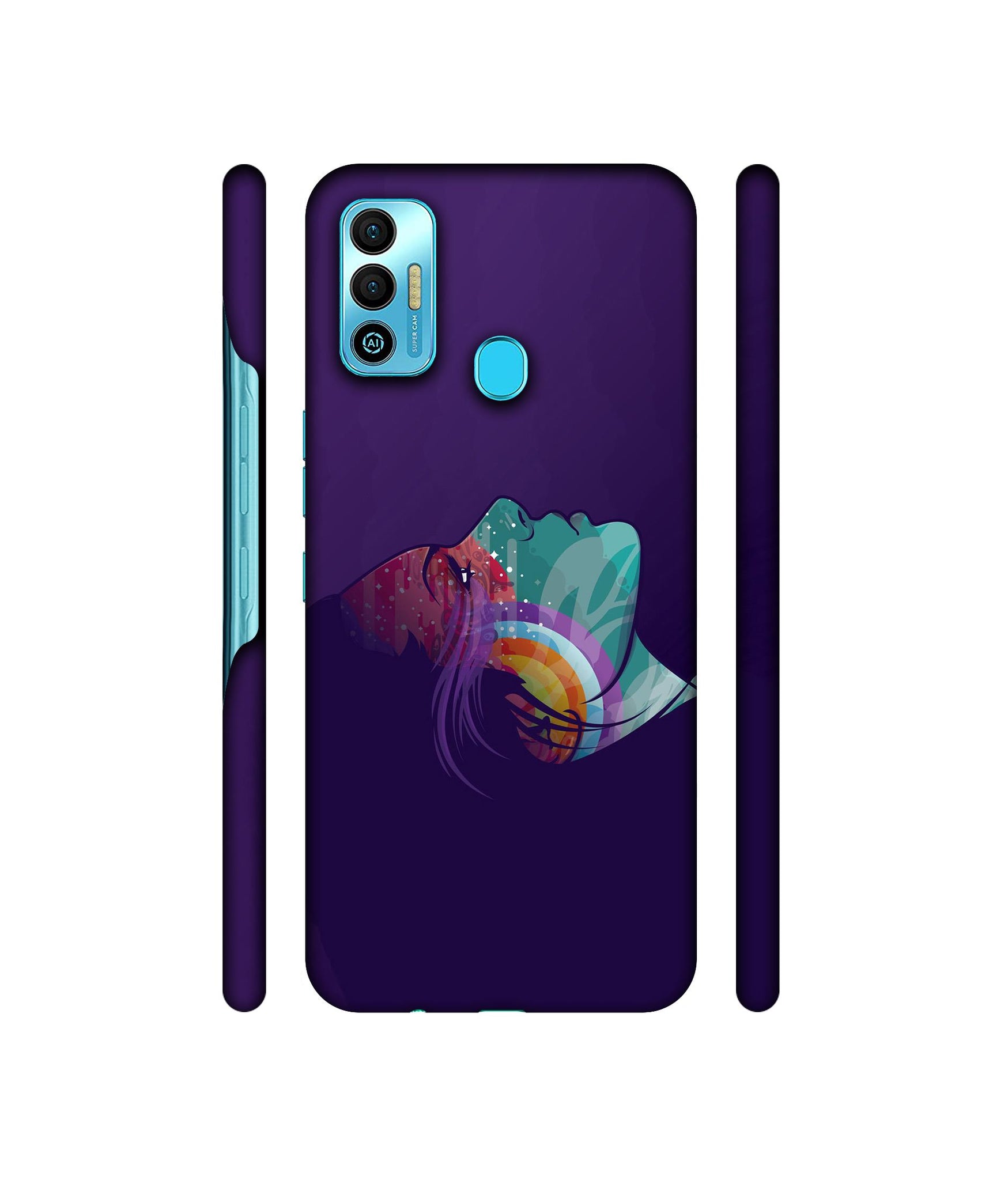 Vector Girl Designer Hard Back Cover for Tecno Spark 7T