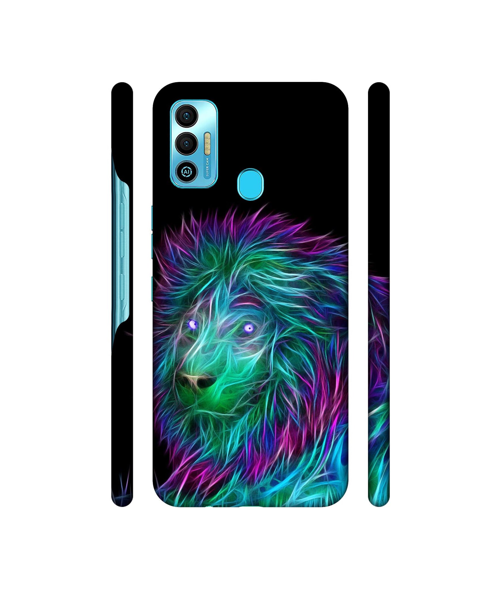 3D Lion Designer Hard Back Cover for Tecno Spark 7T
