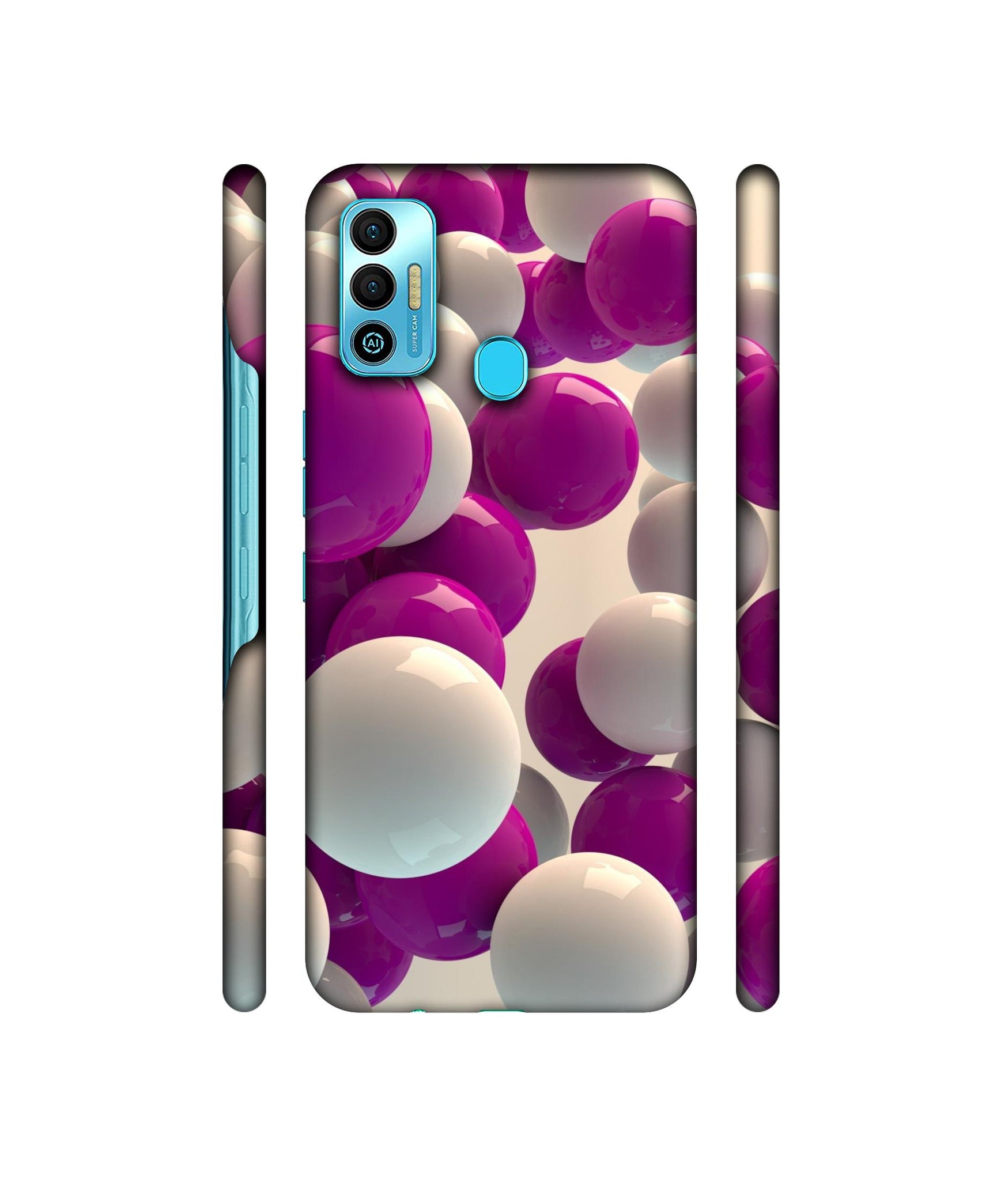 3D Balloons Designer Hard Back Cover for Tecno Spark 7T