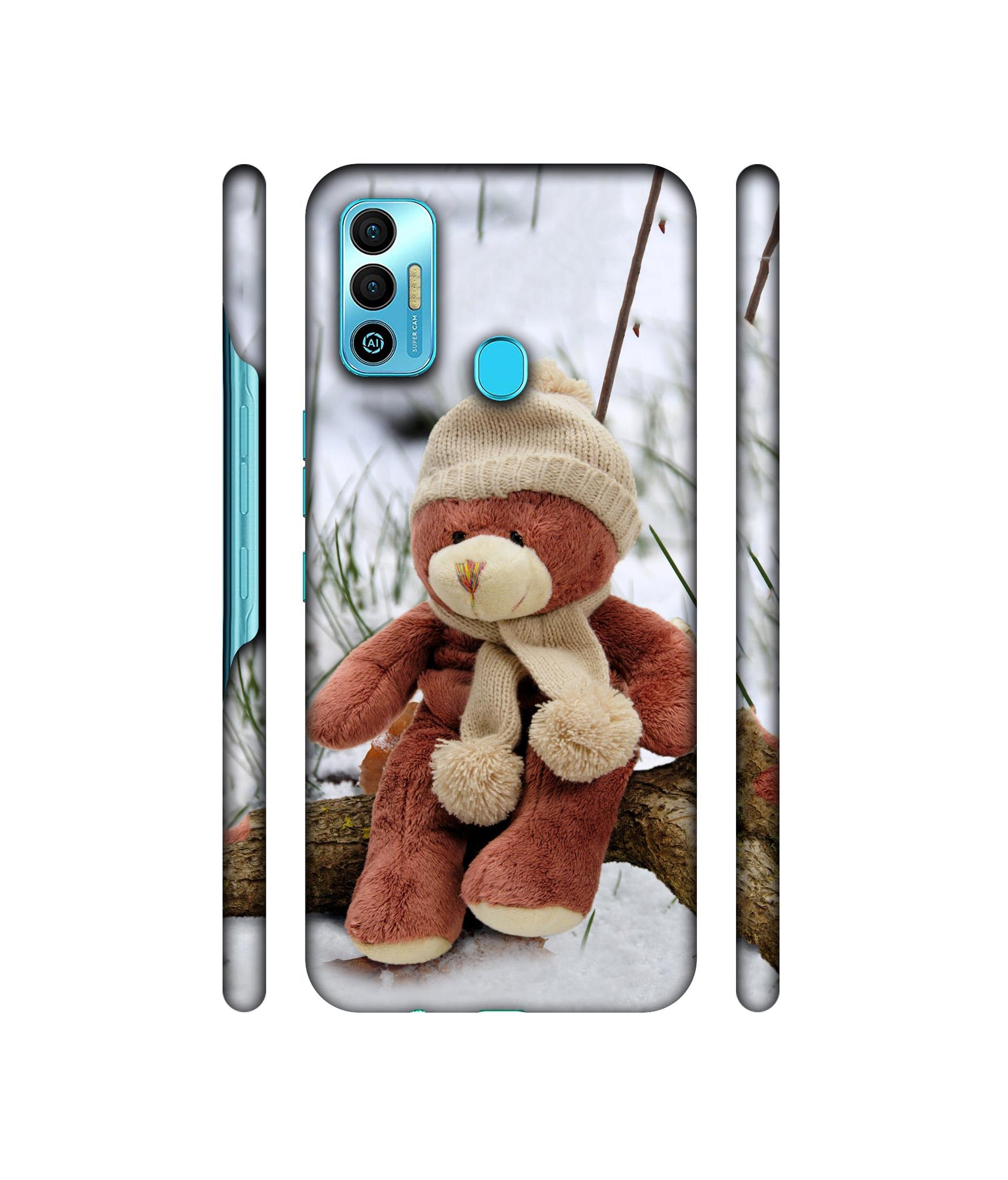 Woolen Bear Designer Hard Back Cover for Tecno Spark 7T
