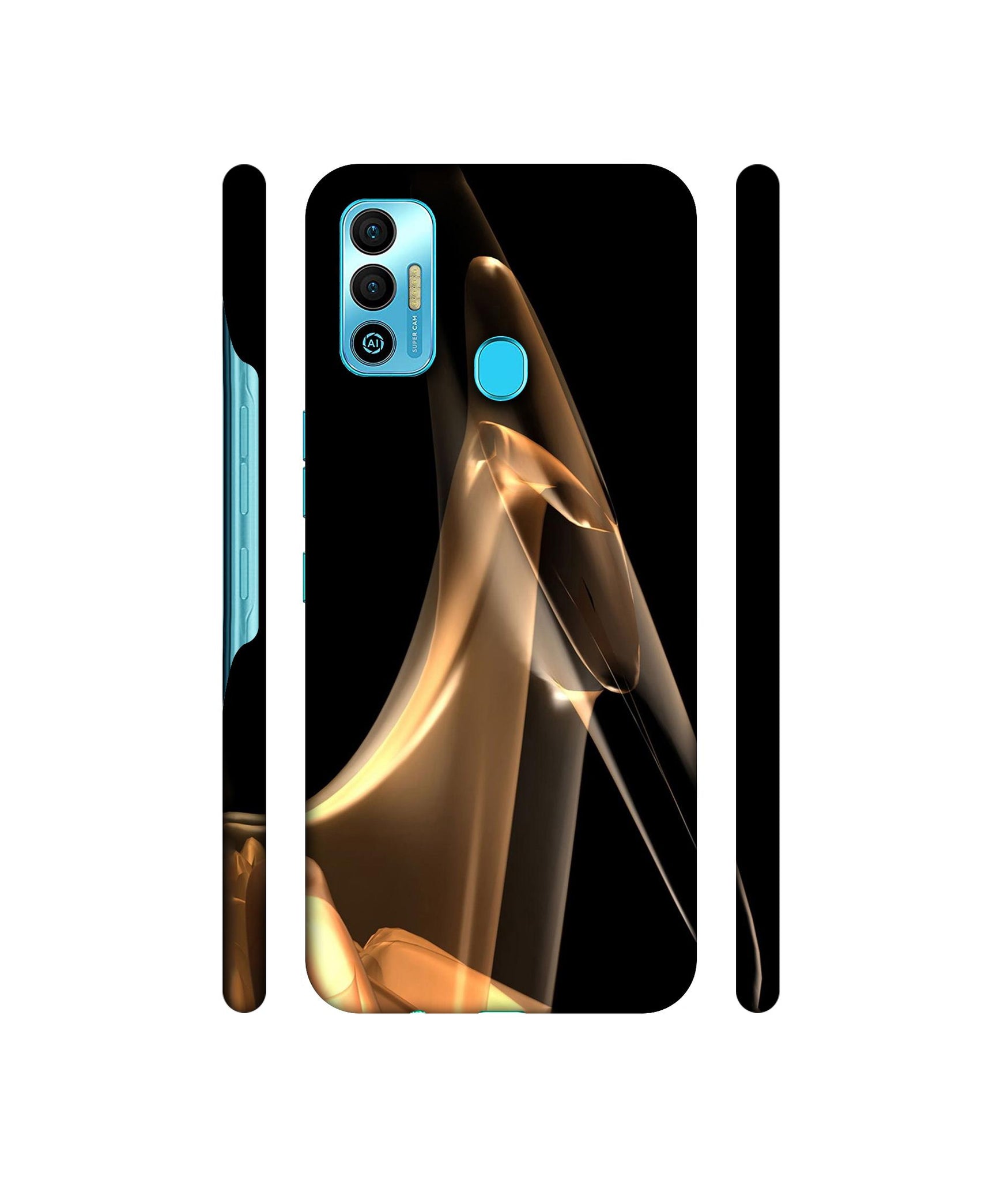 Gold Smoke Designer Hard Back Cover for Tecno Spark 7T