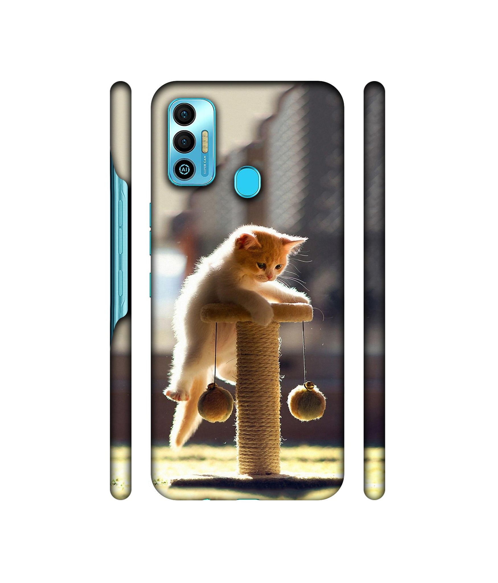 Cat Climbing Designer Hard Back Cover for Tecno Spark 7T