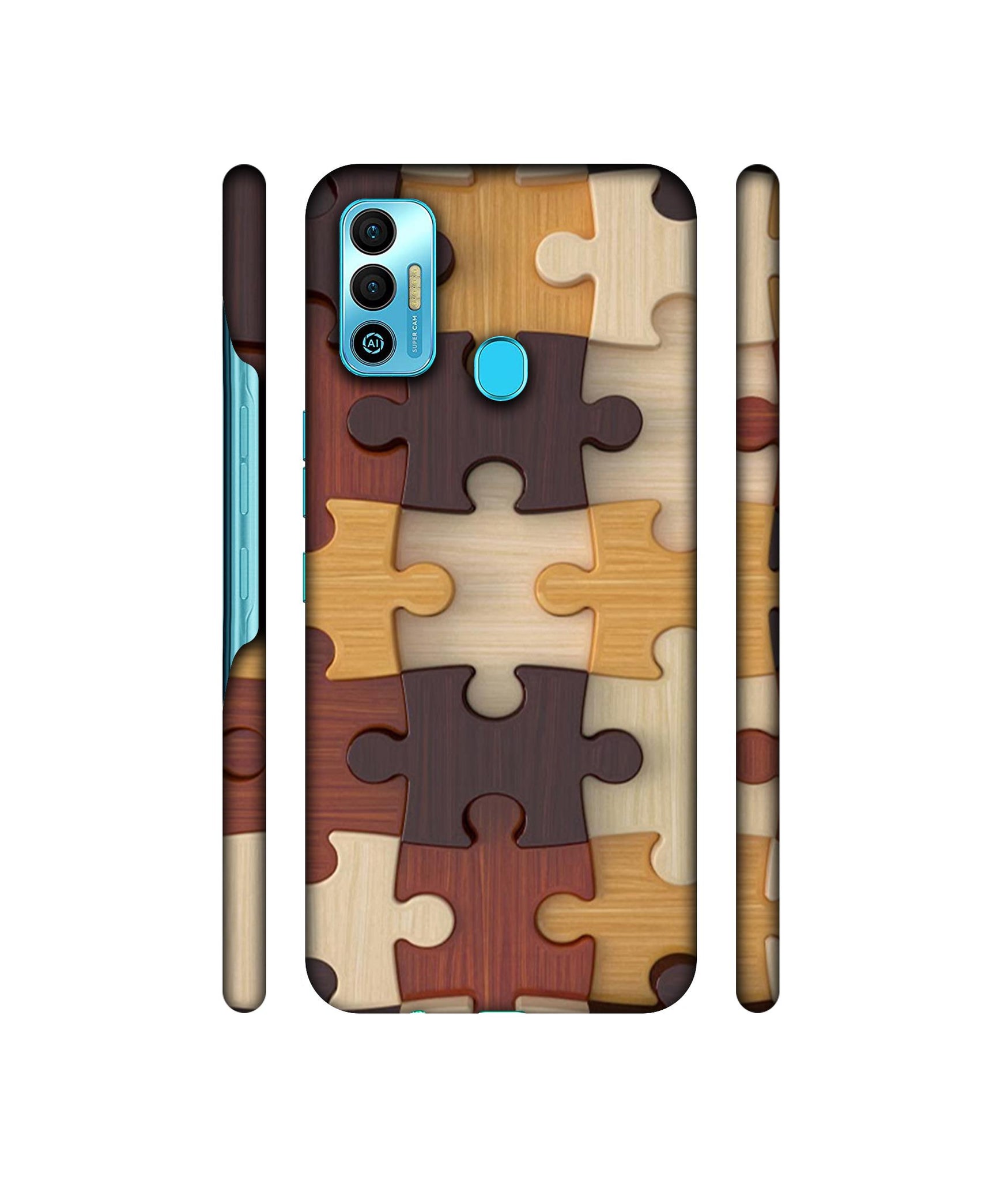 Puzzle Pattern Designer Hard Back Cover for Tecno Spark 7T